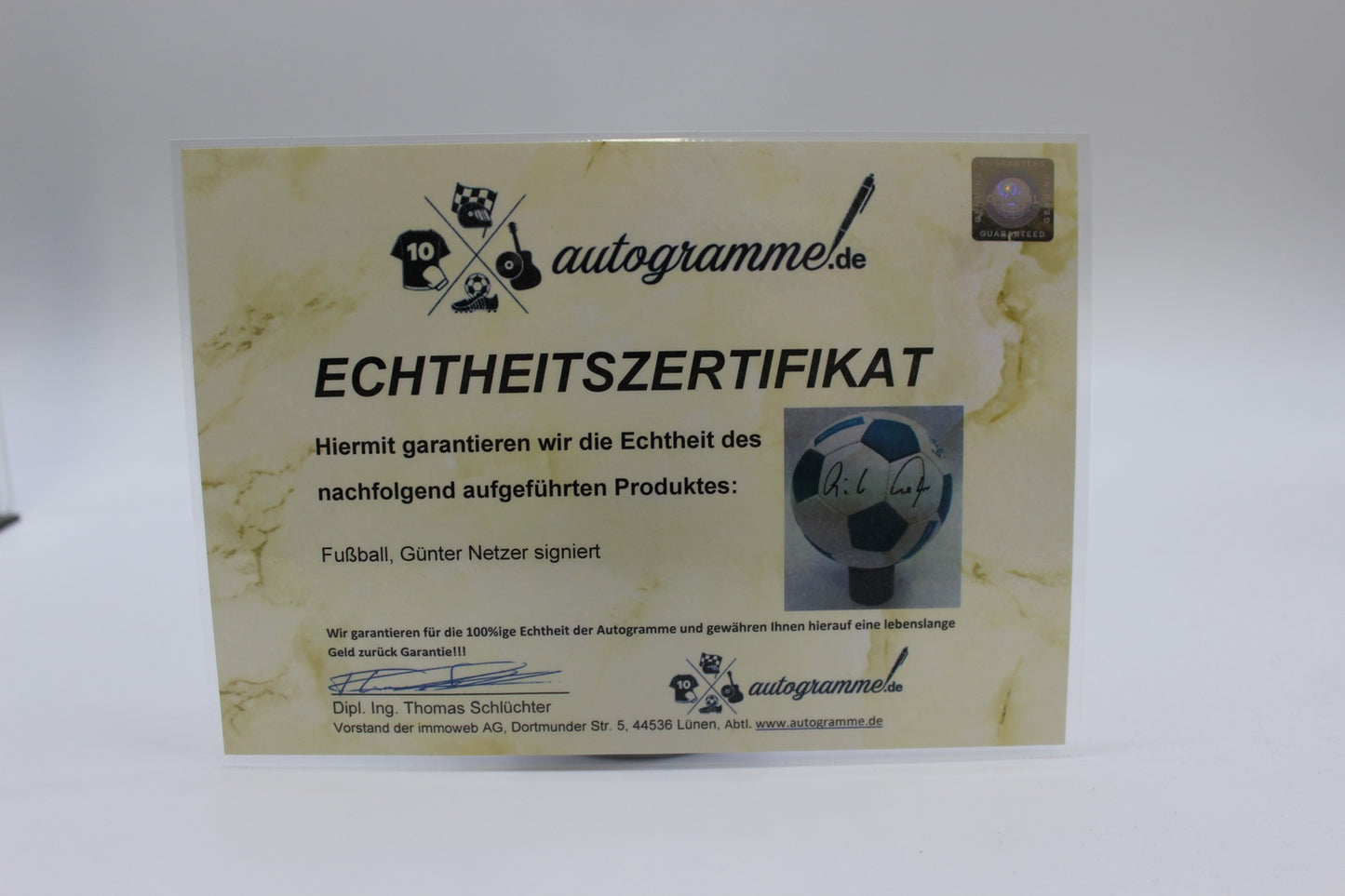 Fußball Günter Netzer signiert Borussia Mönchengladbach Neu Autogramm