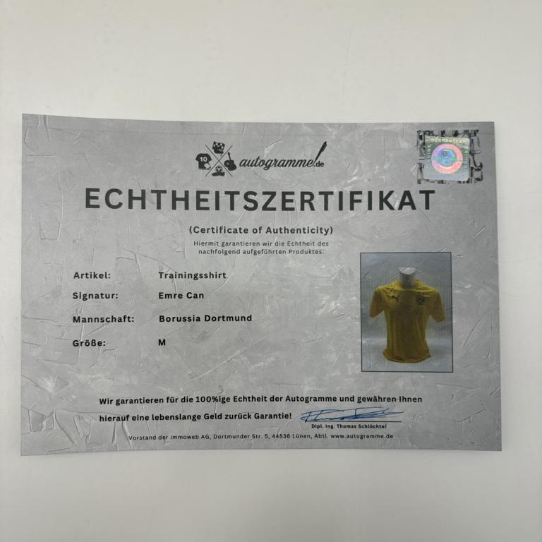 Borussia Dortmund Trainingsshirt Emre Can signiert Puma COA Autogramm M