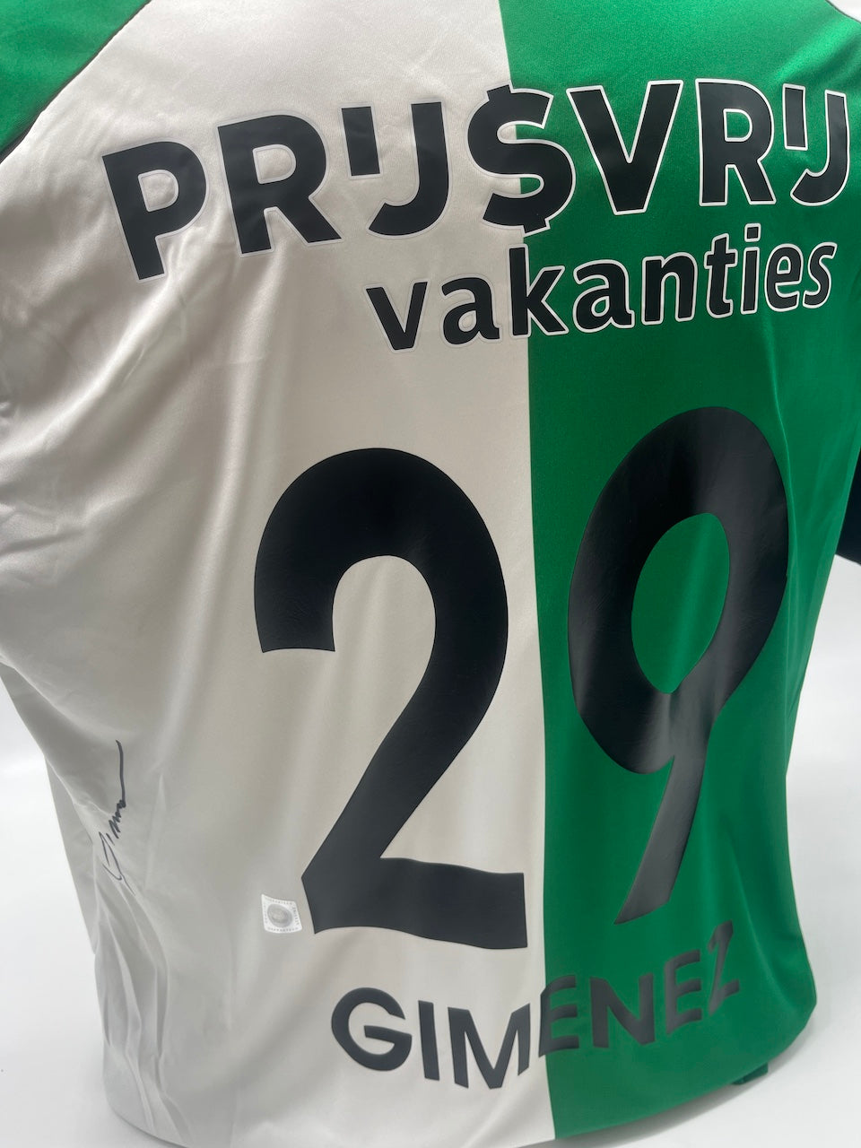 Feyenoord Rotterdam jersey signed by Santiago Giménez, autographed COA L