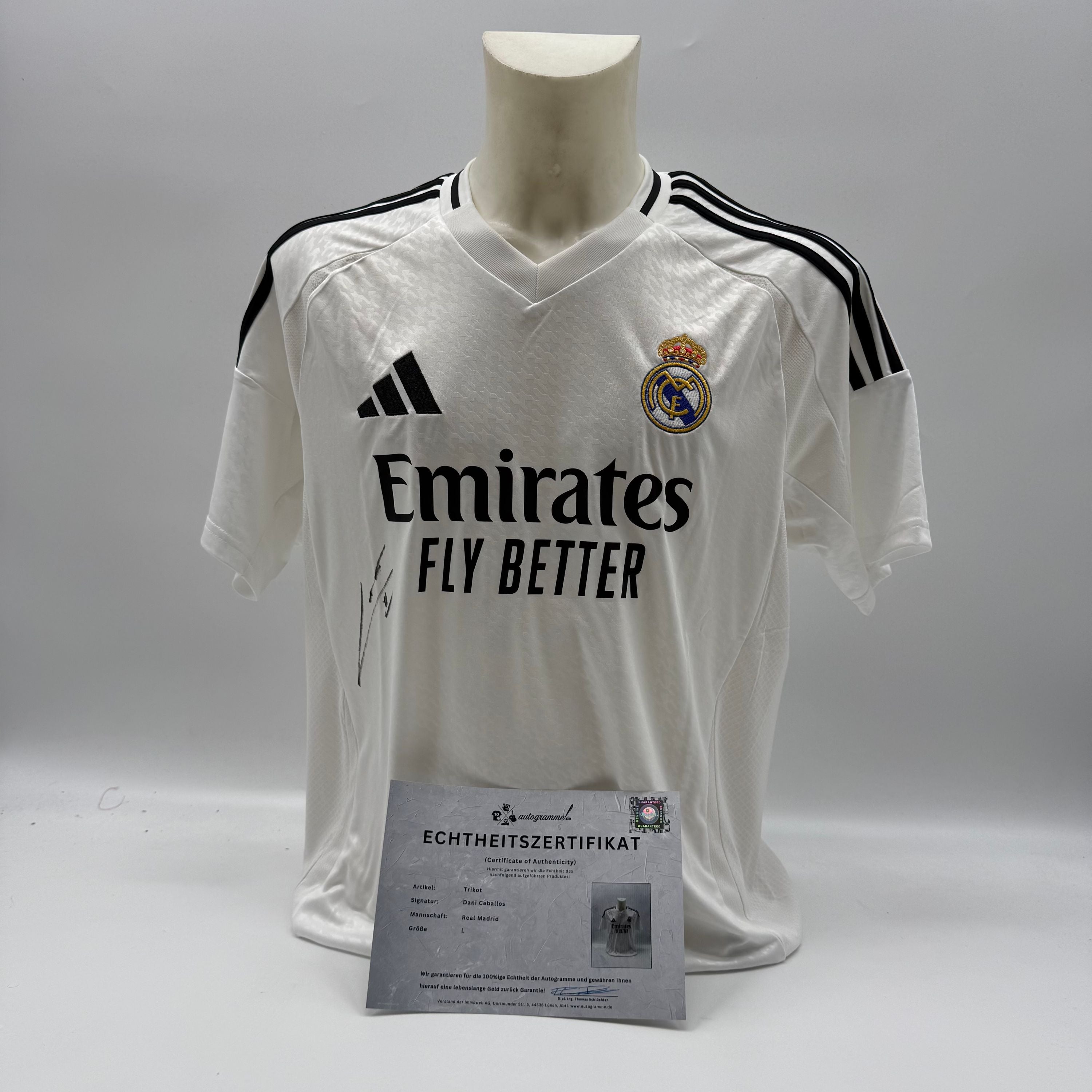Real Madrid Trikot Dani Ceballos signiert Autogramm Adidas COA L