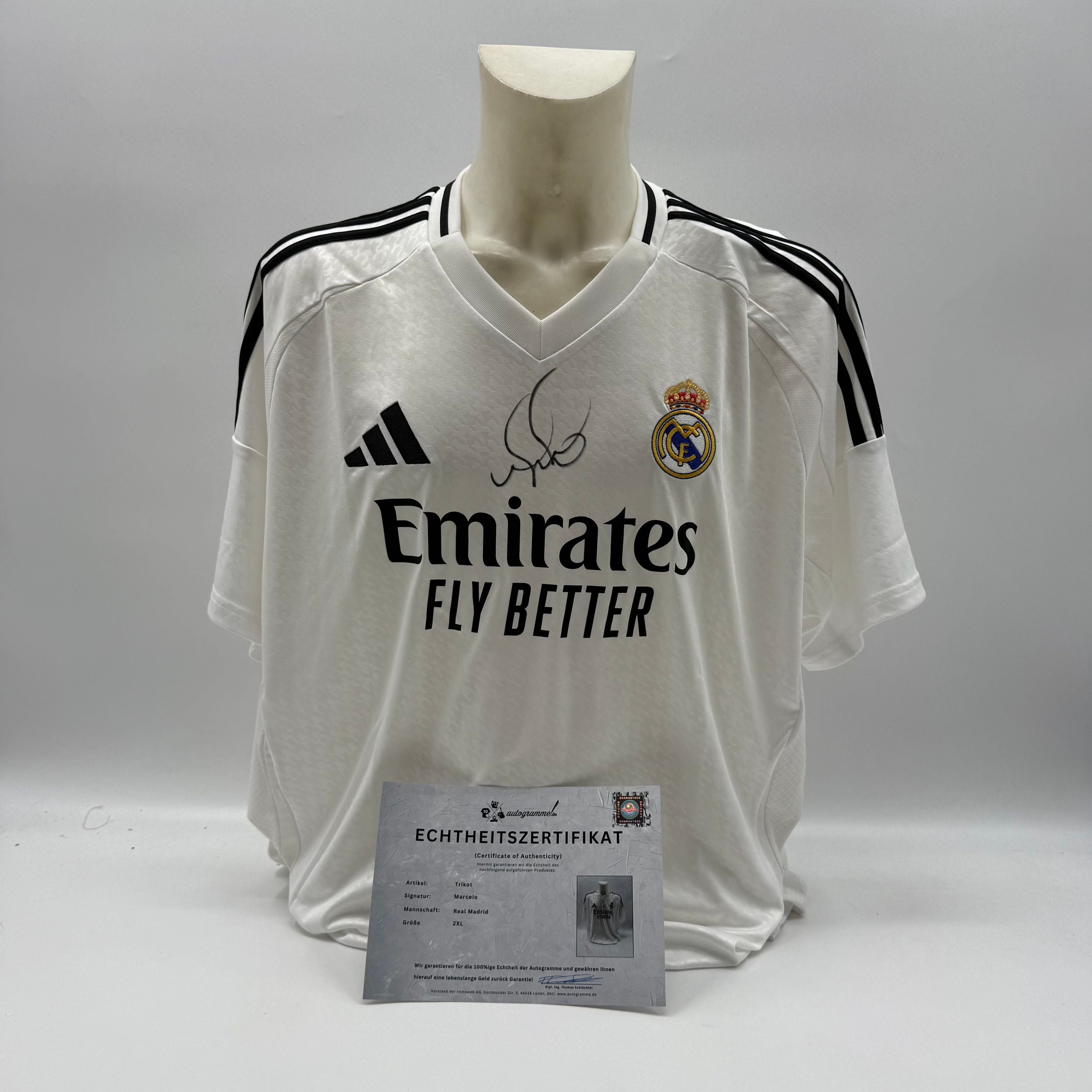 Real Madrid Trikot Marcelo signiert Autogramm Adidas COA 2XL