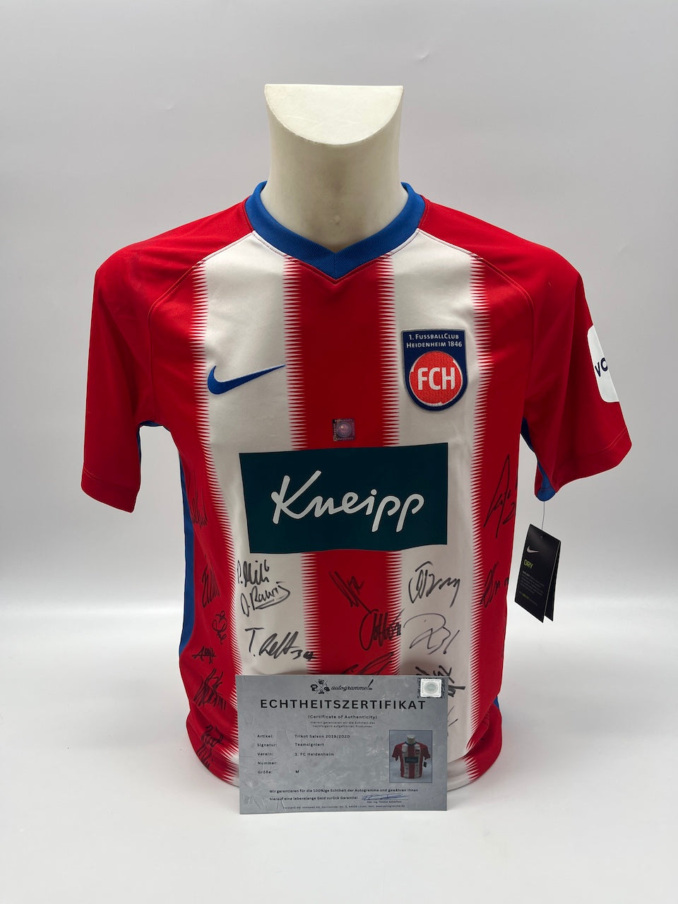 FC Heidenheim Jersey 2019/2020 Team Signed COA Nike M