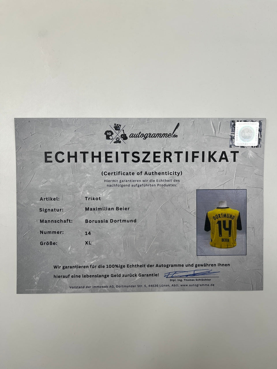 Borussia Dortmund Trikot Maximilian Beier signiert BVB Puma neu XL