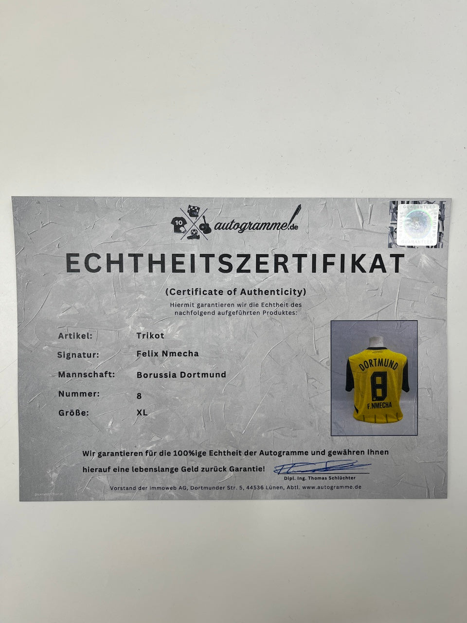 Borussia Dortmund Trikot Felix Nmecha signiert BVB Puma neu XL
