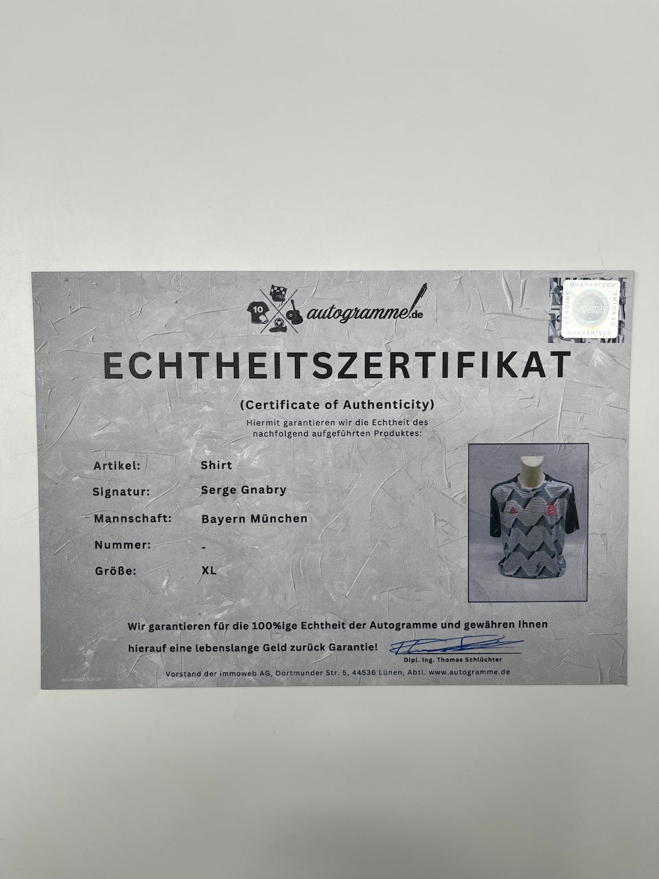 Bayern München Shirt Serge Gnabry signiert FCB Adidas XL