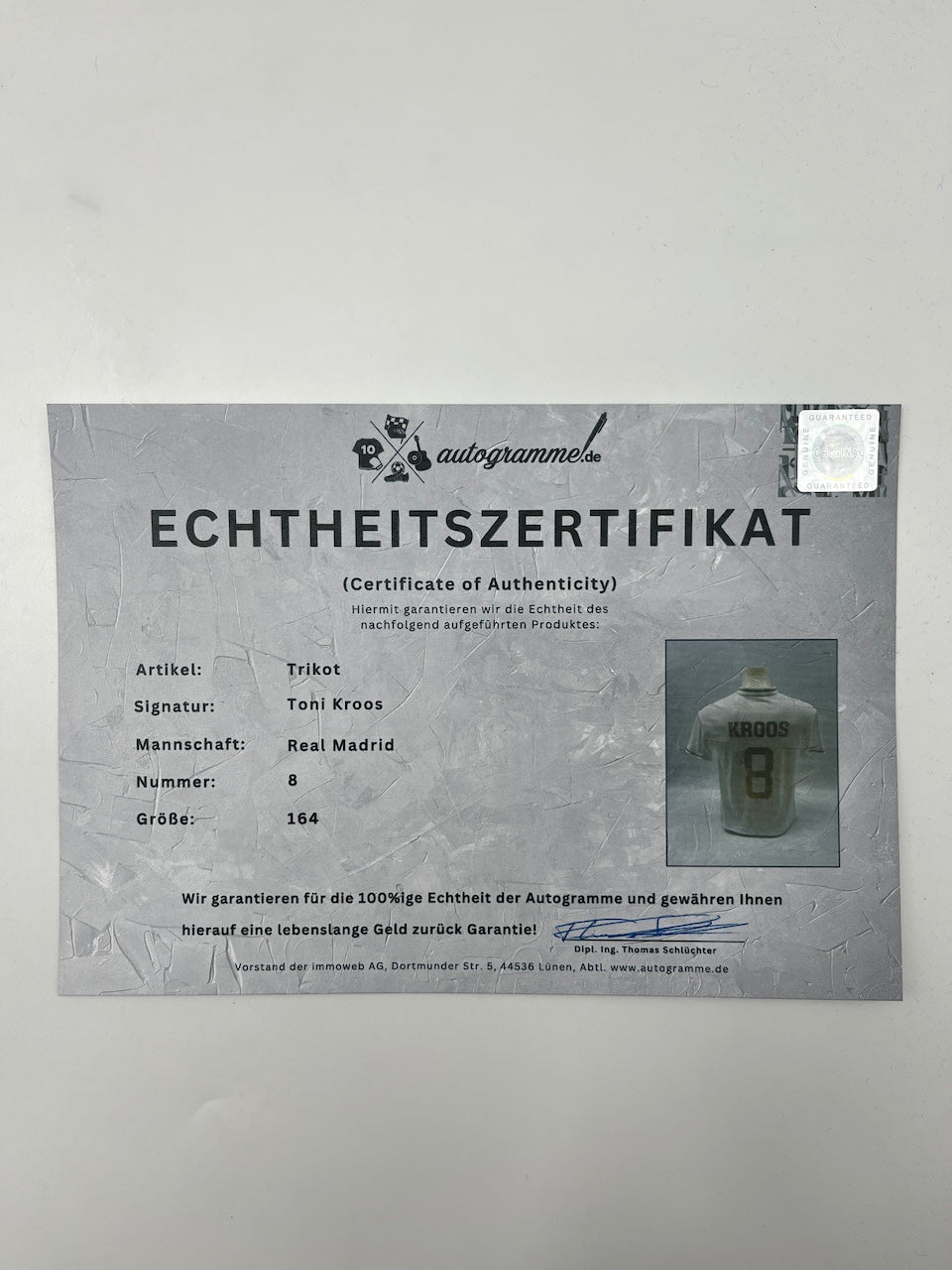 Real Madrid Trikot Toni Kroos signiert Autogramm Adidas COA 164