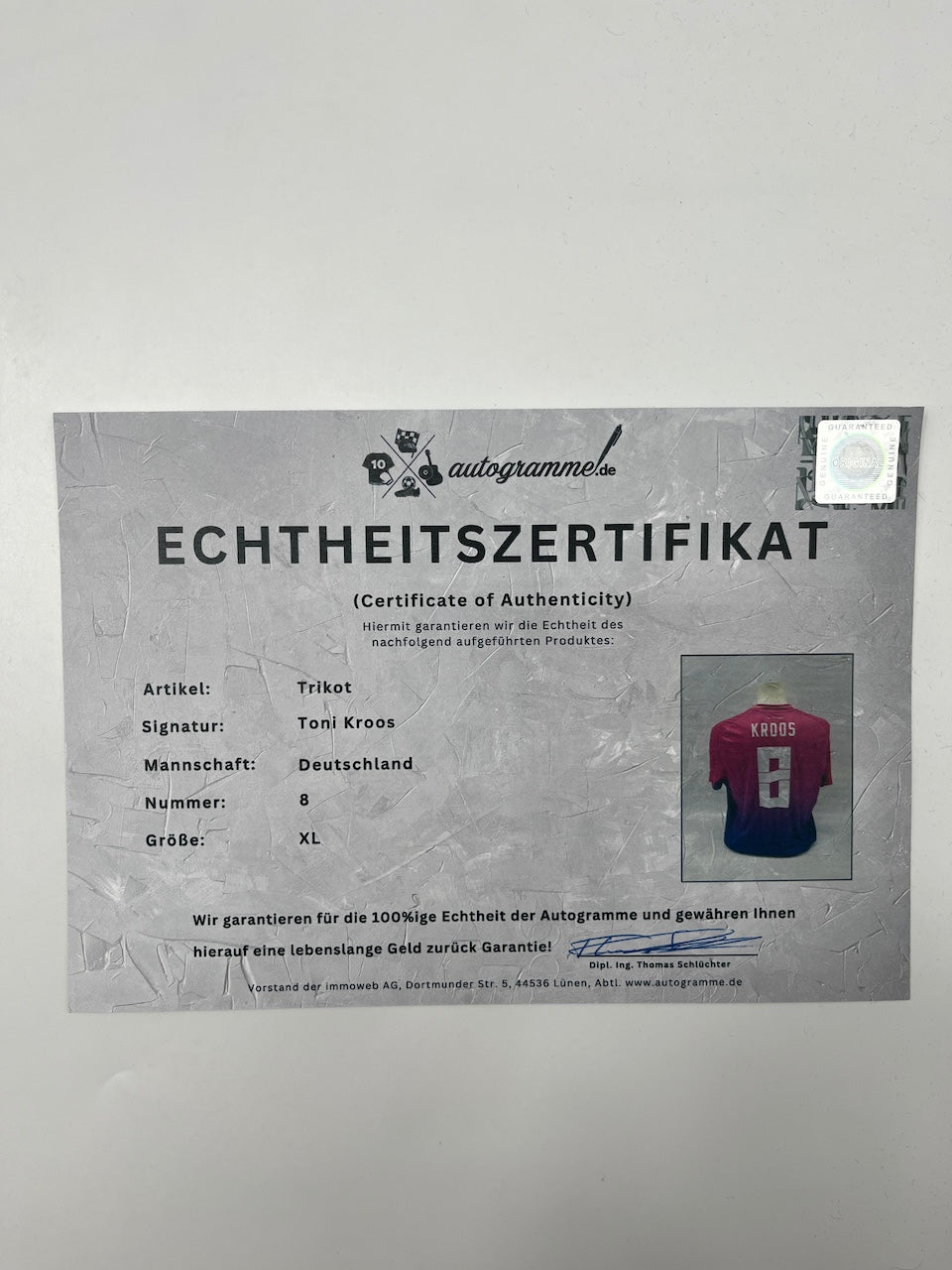 DFB jersey Toni Kroos signed autograph Adidas Euro 2024 COA XL