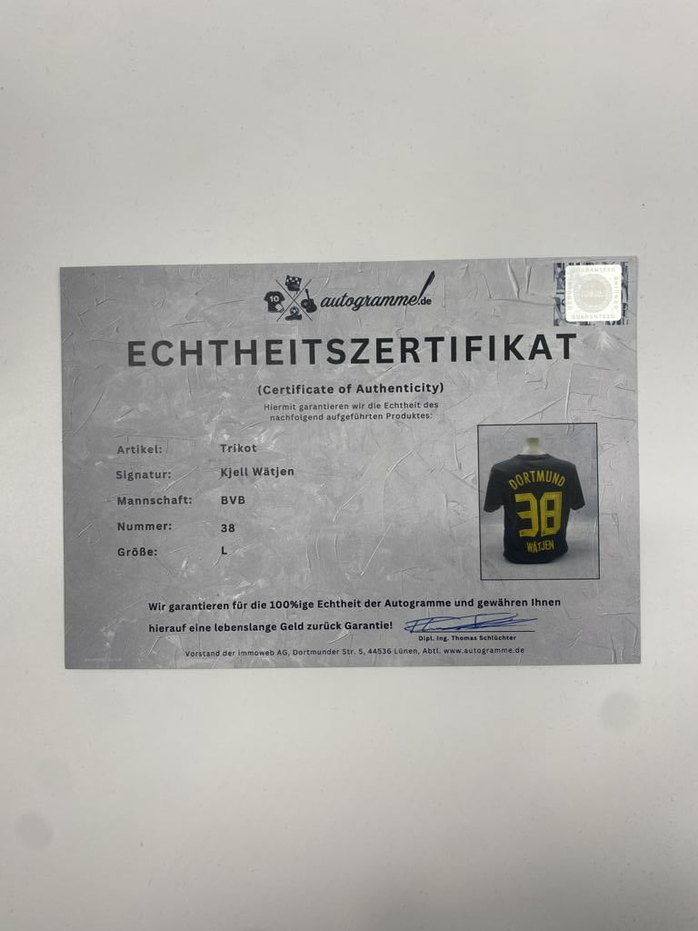 Borussia Dortmund Trikot Kjell Wätjen signiert BVB neu Puma signiert L