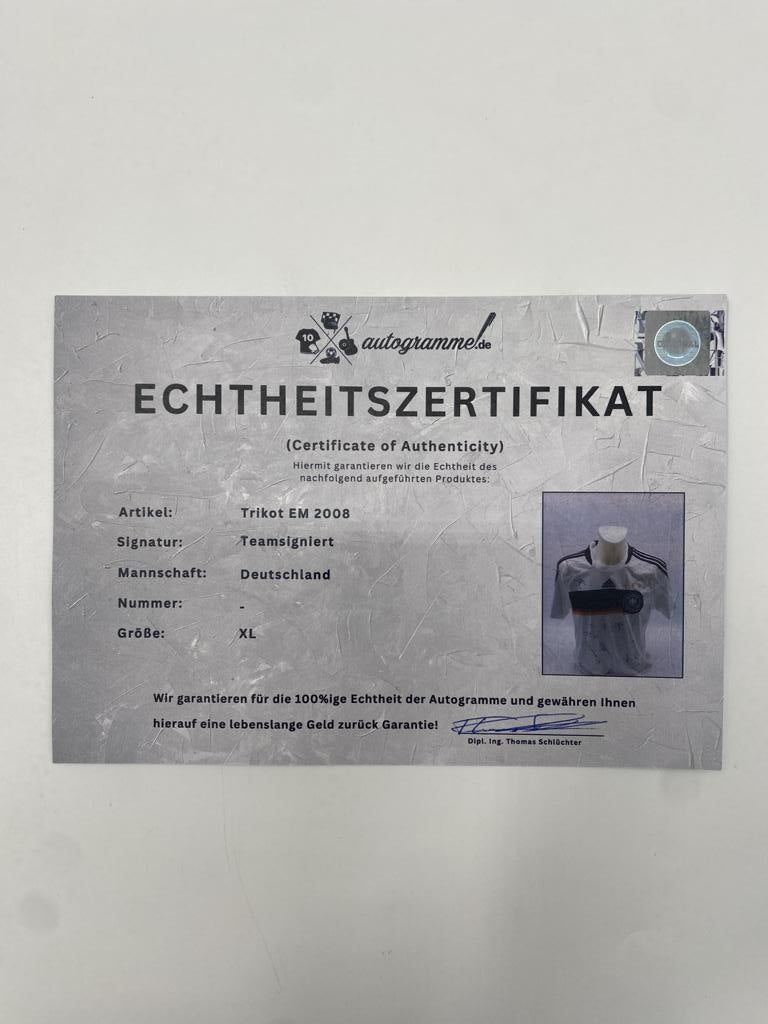 Germany Jersey Euro 2008 Team Signed DFB Adidas XL
