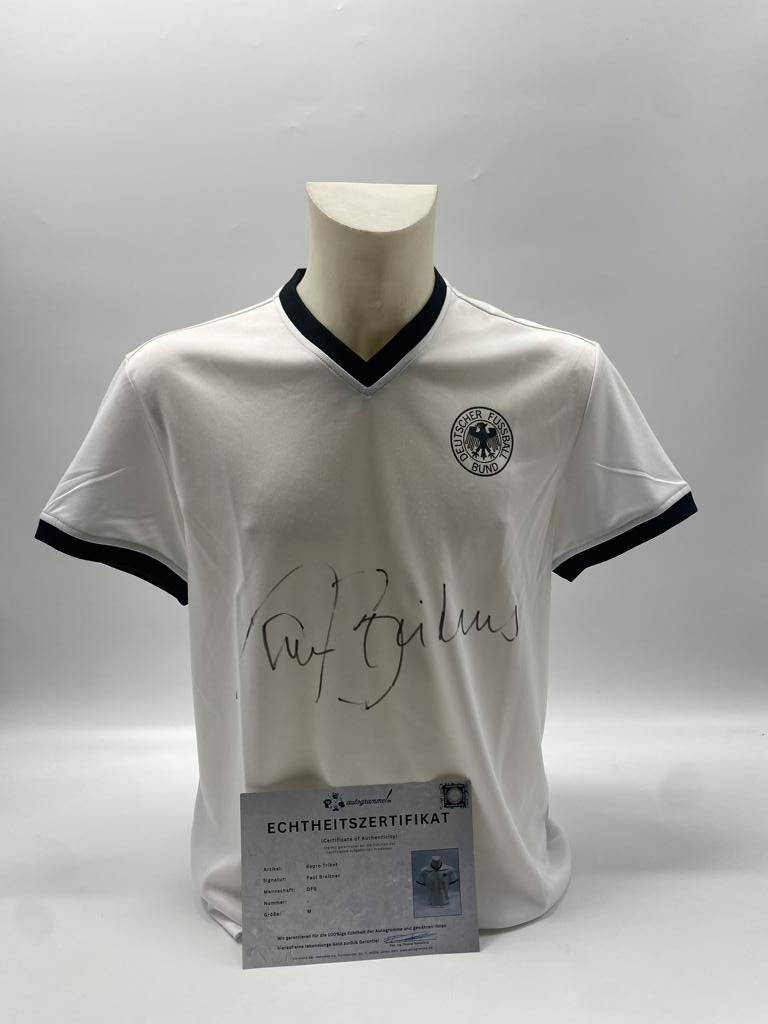 DFB jersey Paul Breitner signed Adidas COA Germany Autograph M