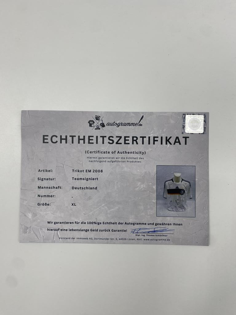 Deutschland Trikot EM 2008 Teamsigniert DFB Adidas XL