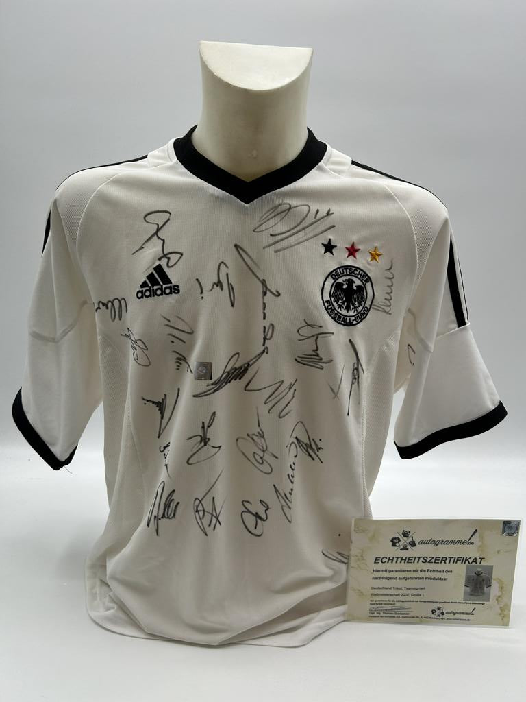 Germany jersey World Cup 2002 team signed DFB football autograph autograph coa adidas l