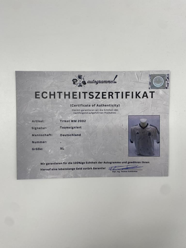 Germany Jersey World Cup 2002 Team Signed DFB Adidas XL