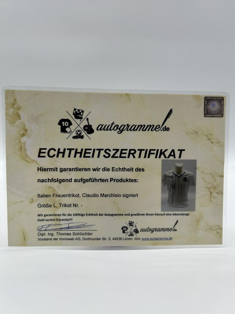 Italy women's jersey Claudio Marchisio signed Coa autograph Puma L