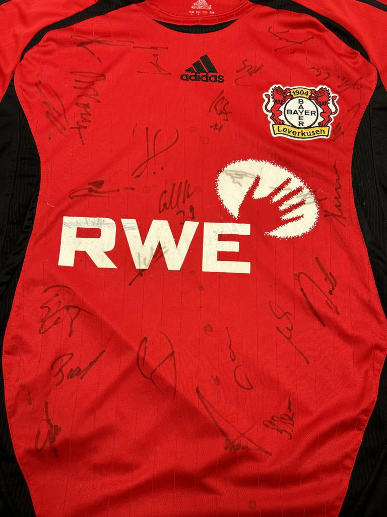 Bayer Leverkusen Trikot 2006/2007 team signed Bundesliga Coa Adidas L