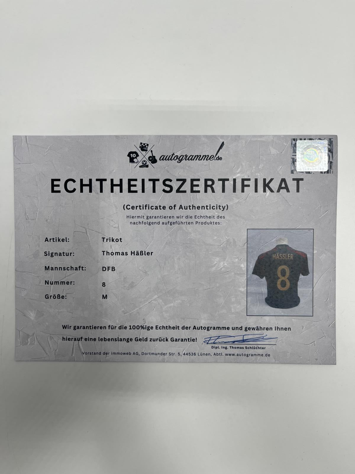 DFB Trikot Thomas Häßler signiert Adidas COA Deutschland Autogramm M