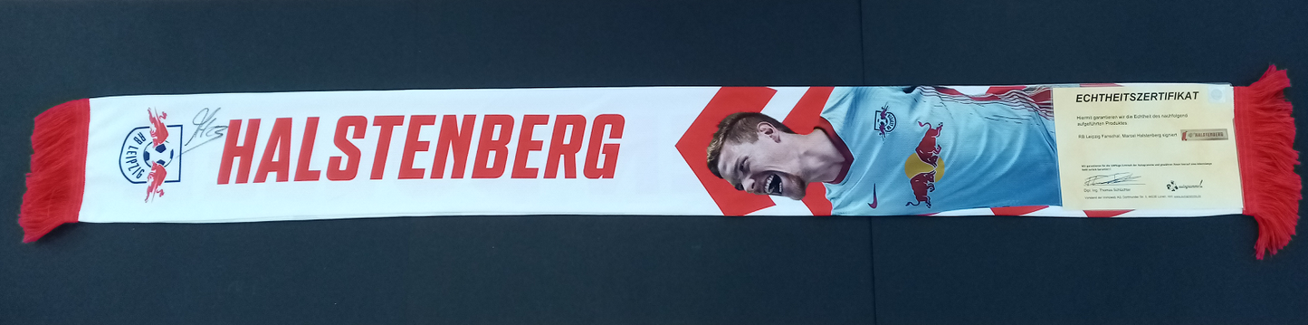 RB Leipzig fanschal Halstenberg signed Coa autograph football scarf red bull