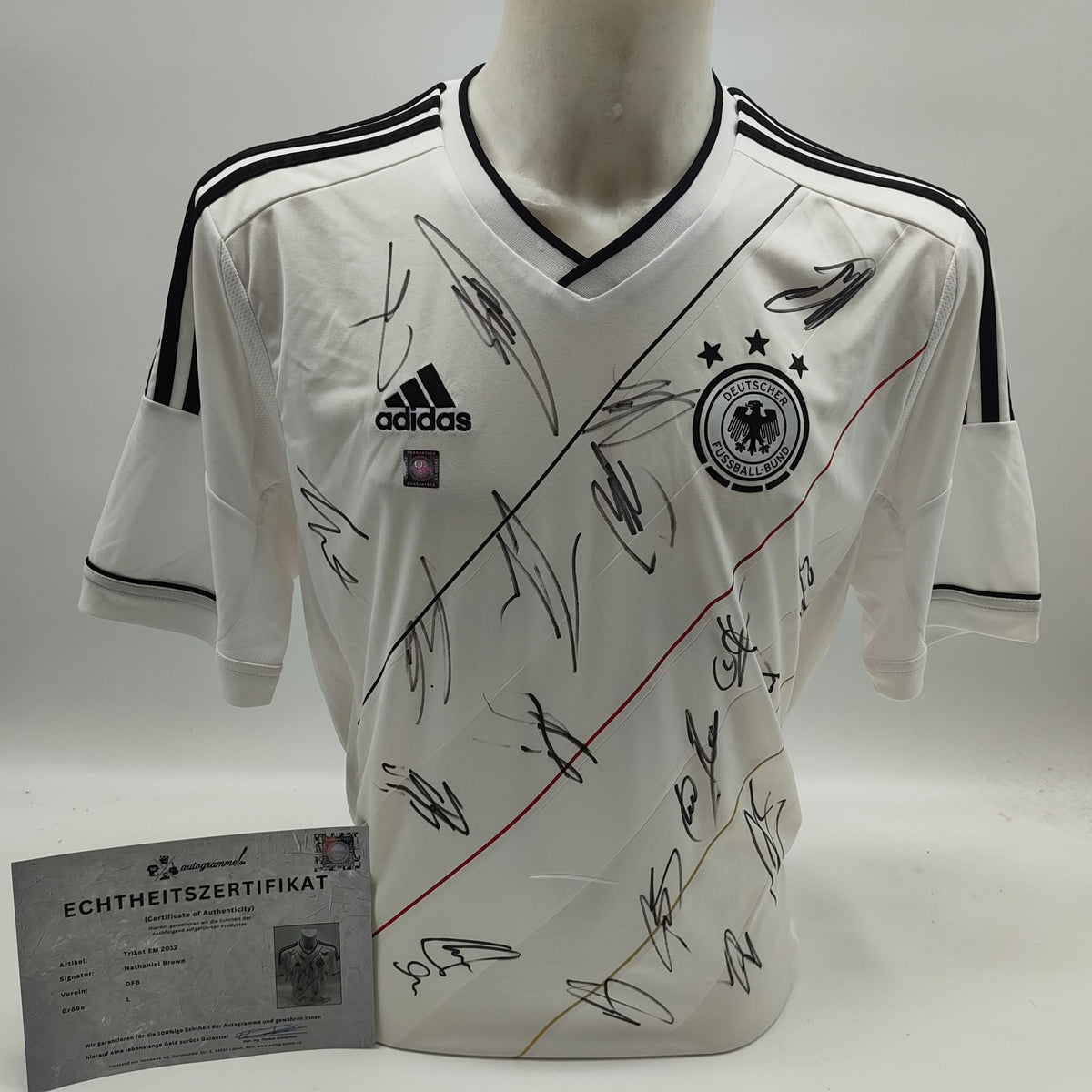 Deutschland Trikot EM 2012 Teamsigniert COA DFB Adidas L