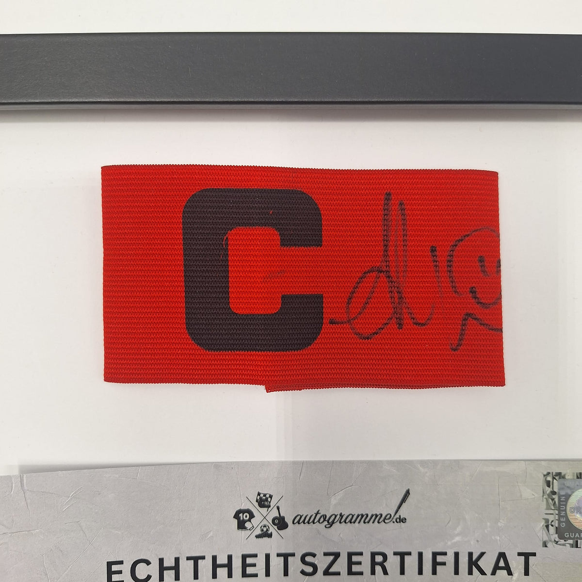 Kapitänsbinde Alexandre Lacazette signiert im Rahmen FC Arsenal Autogramm COA