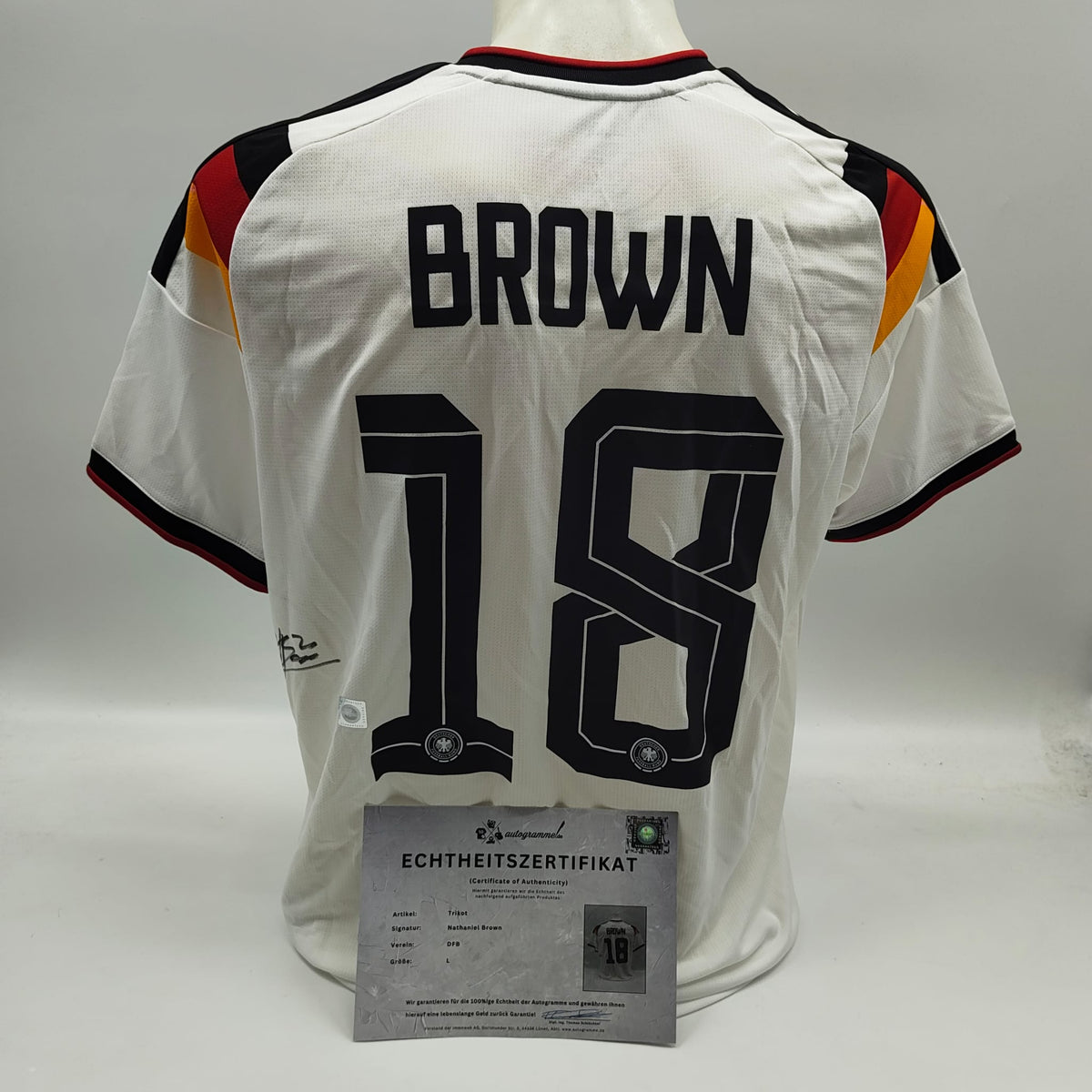 DFB Trikot WM 2026 Nathaniel Brown signiert Adidas COA neu L