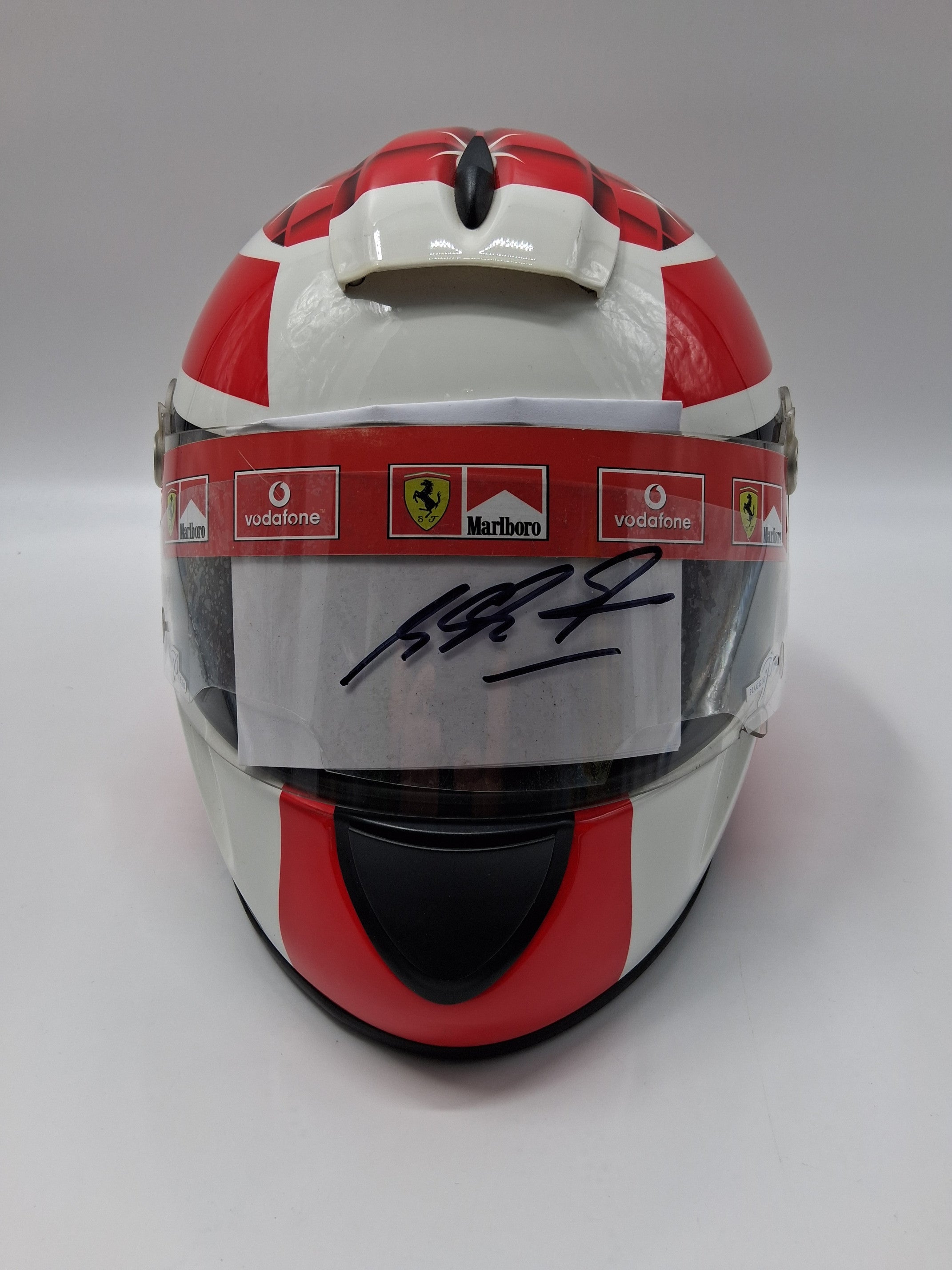 Michael Schumacher Formel 1 Replica Helm signiert in Vitrine Autogramm COA 1:1