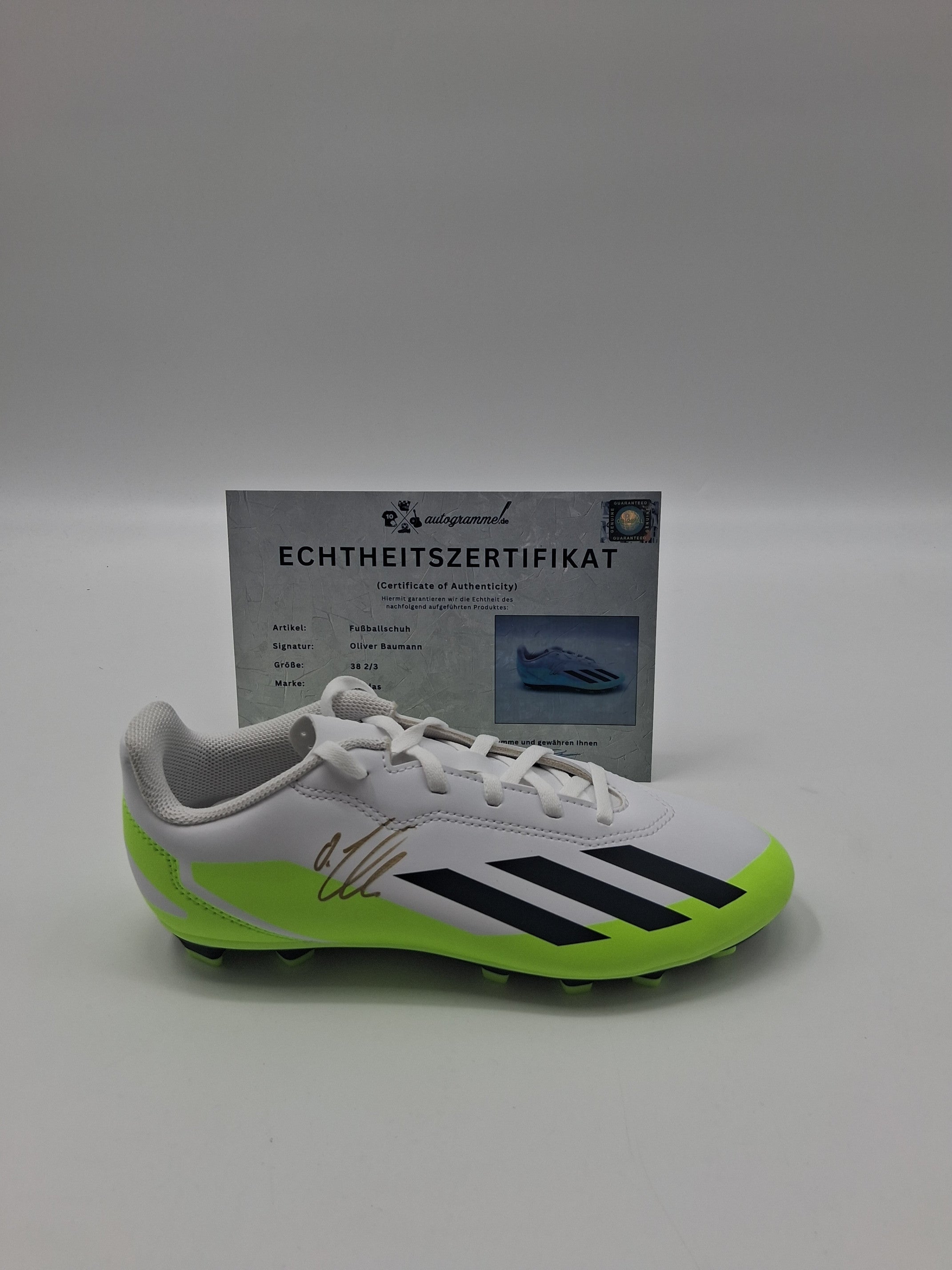 Football boots signed by Oliver Baumann, Bundesliga Adidas size 38 2/3