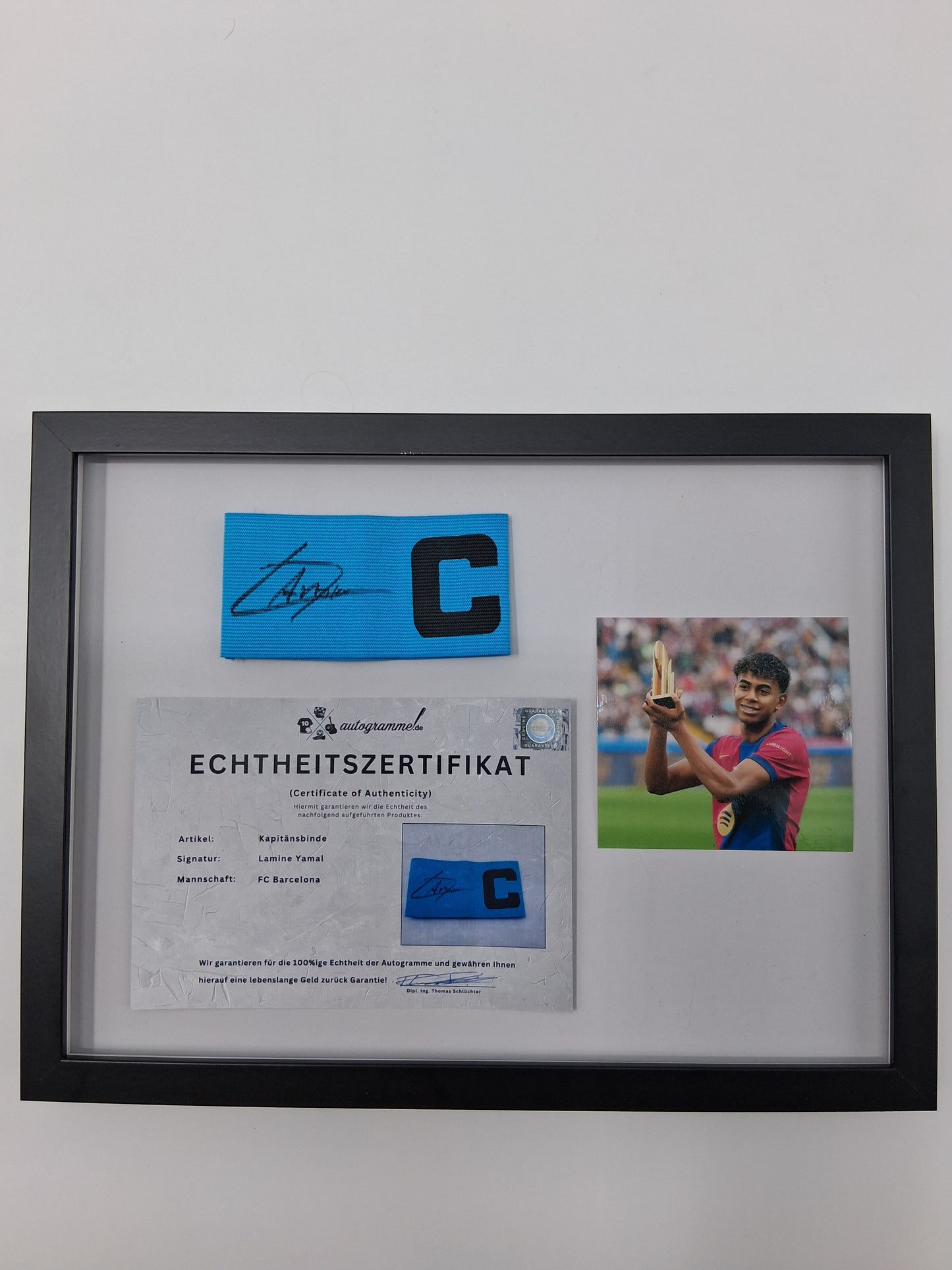 Kapitänsbinde Lamine Yamal signiert im Rahmen FC Barcelona COA Autogramm