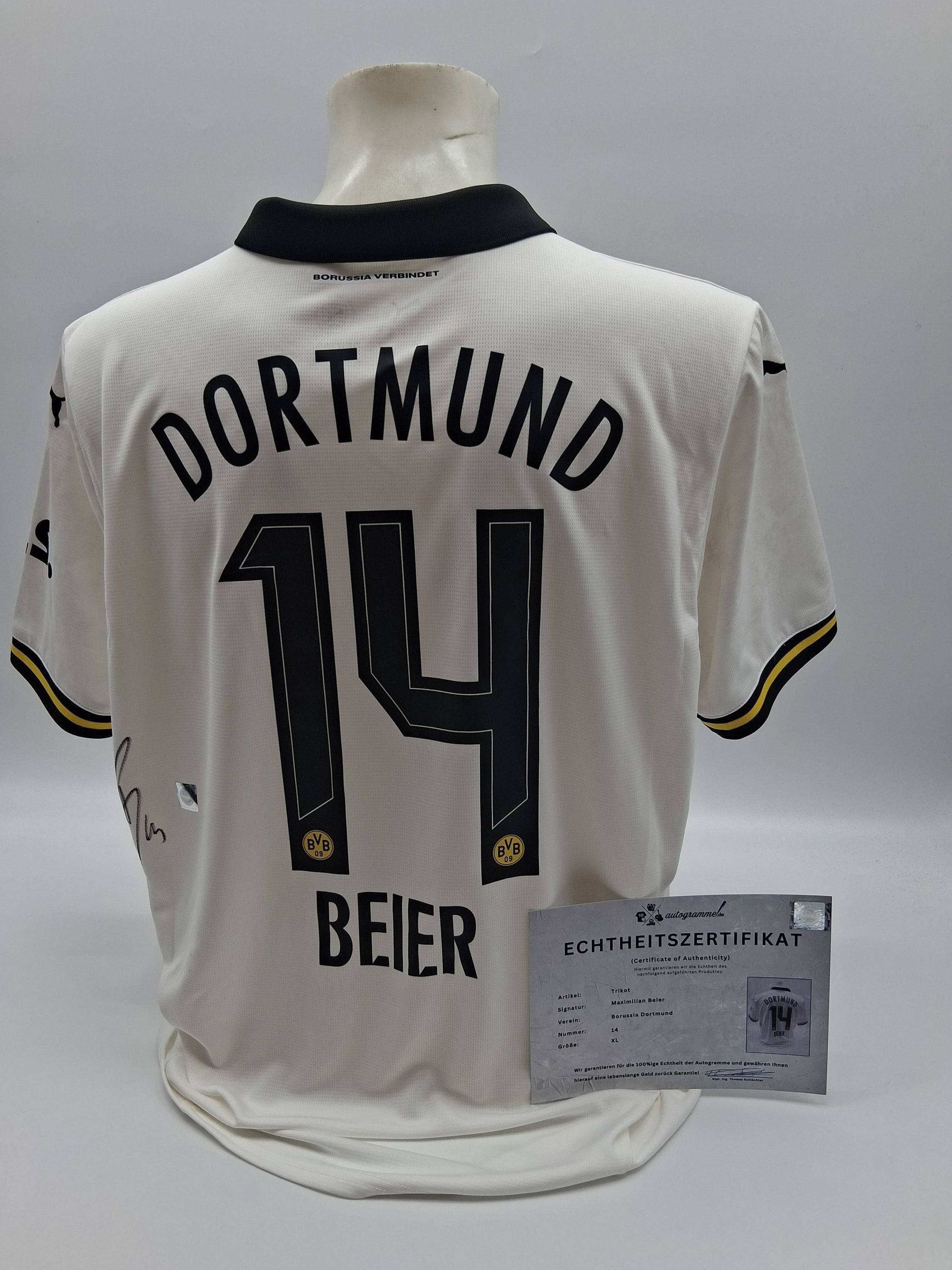 Borussia Dortmund jersey Maximilian Beier signed BVB Bundesliga Puma XL