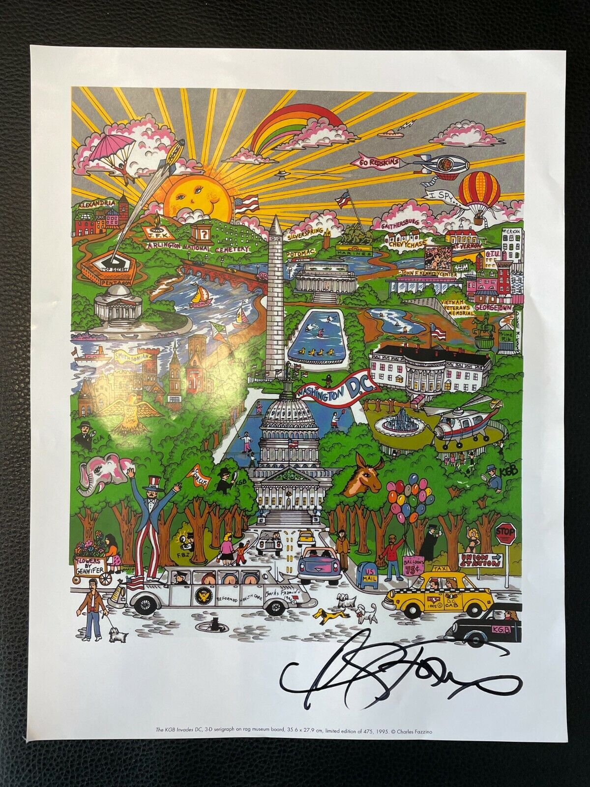 Signed art print 26.5x34.5 cm by Charles Fazzino autograph