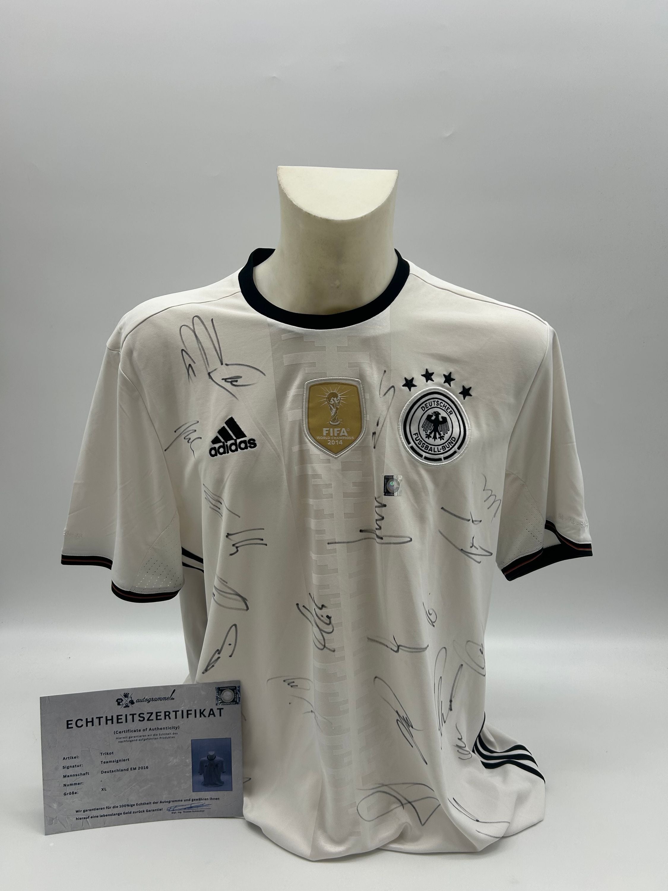 Deutschland Trikot EM 2016 Teamsigniert DFB Fußball COA Adidas Autogramm XL