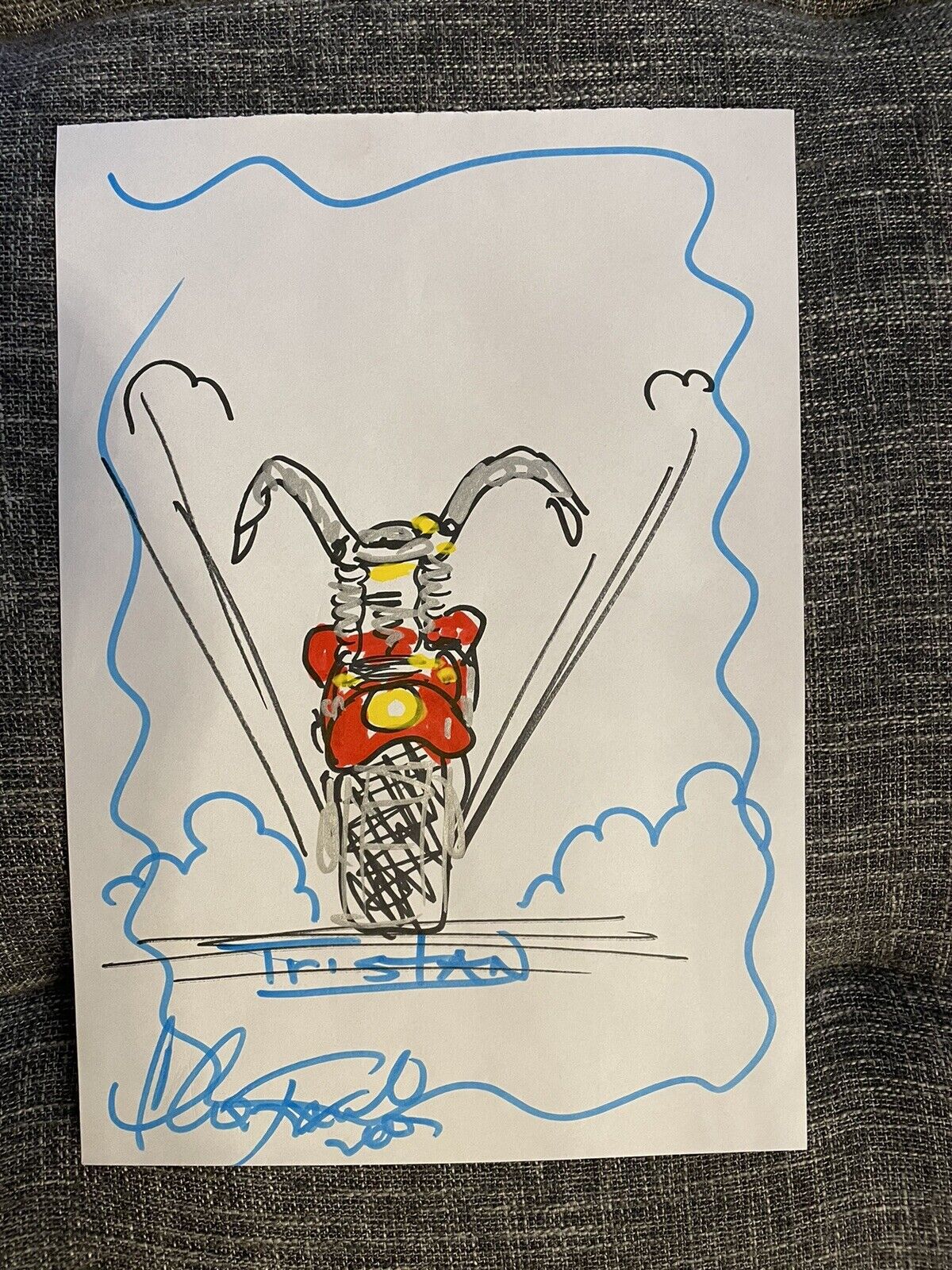 Unique drawing by Charles Fazzino 20x30cm signed autograph