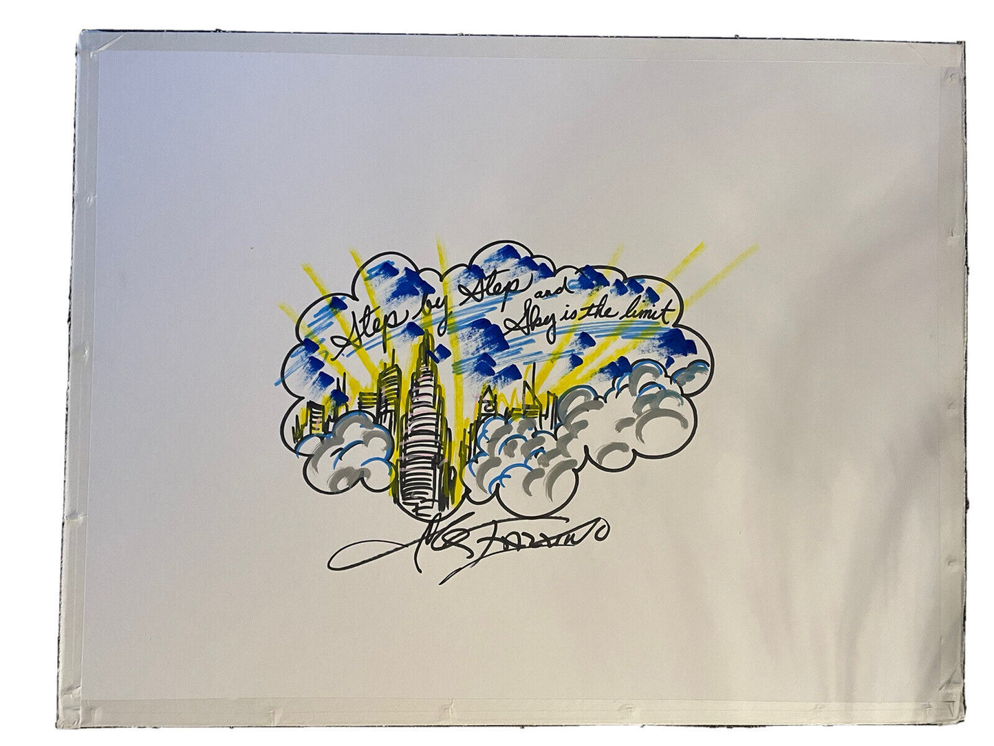 Unique drawing Dubai by Charles Fazzino 50x65cm signed autograph