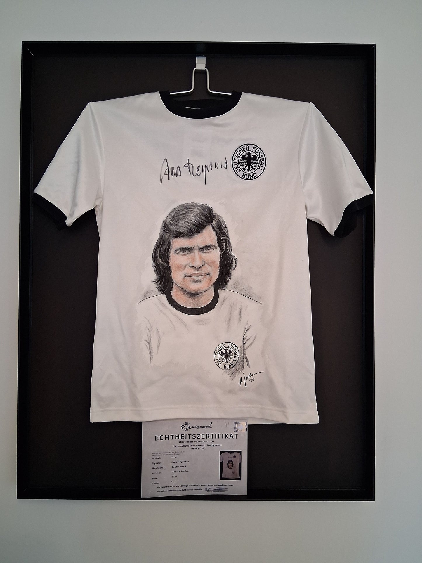 DFB jersey portrait Jupp Heynckes hand painted and signed S