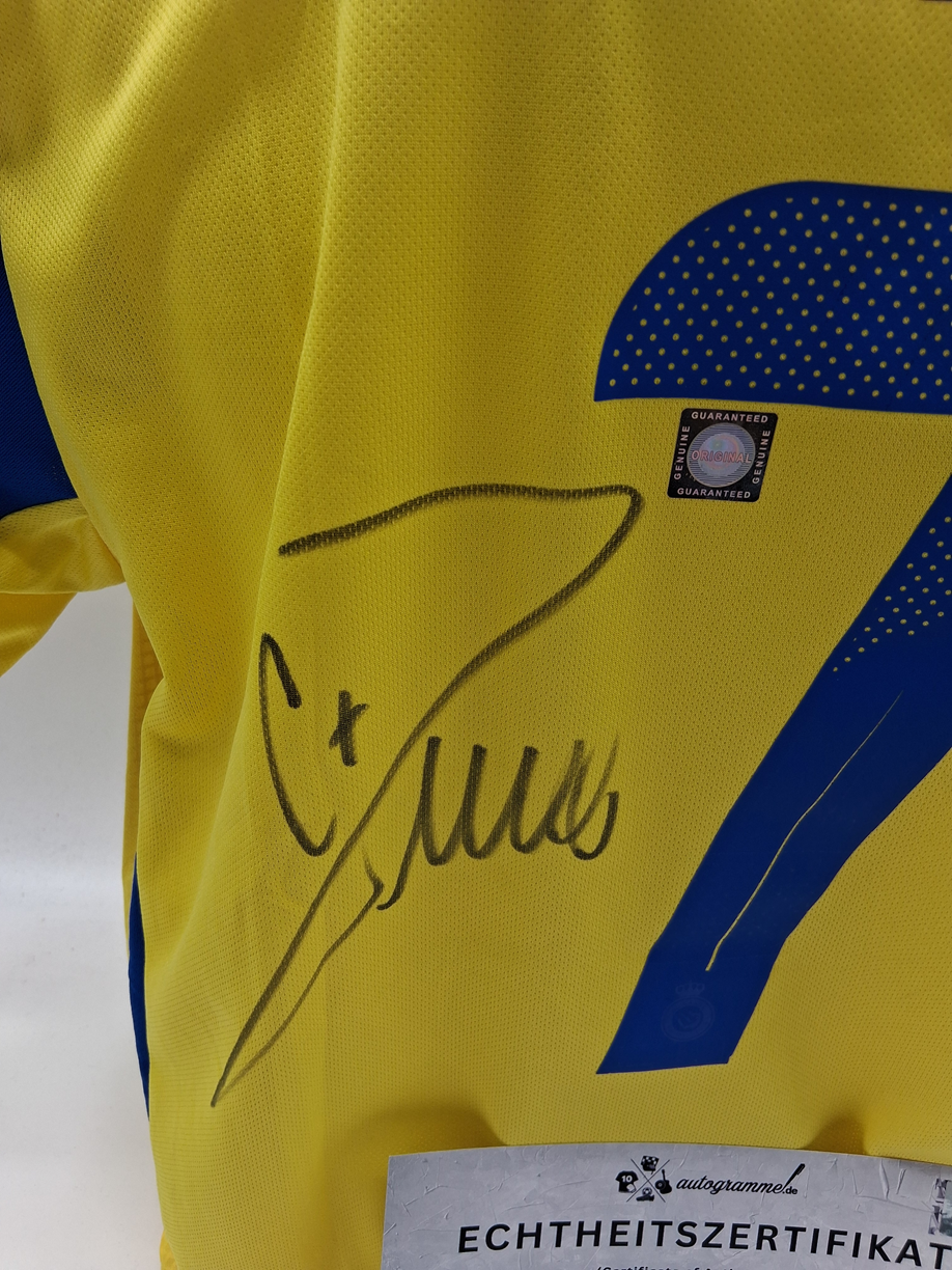 Al Nassr FC Trikot Cristiano Ronaldo signiert Autogramm Fußball COA XL