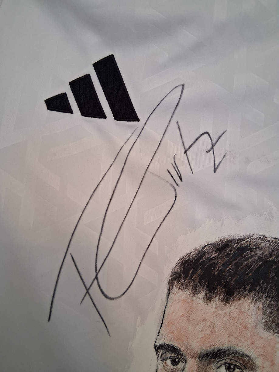 DFB jersey portrait Florian Wirtz hand painted and signed adidas XS