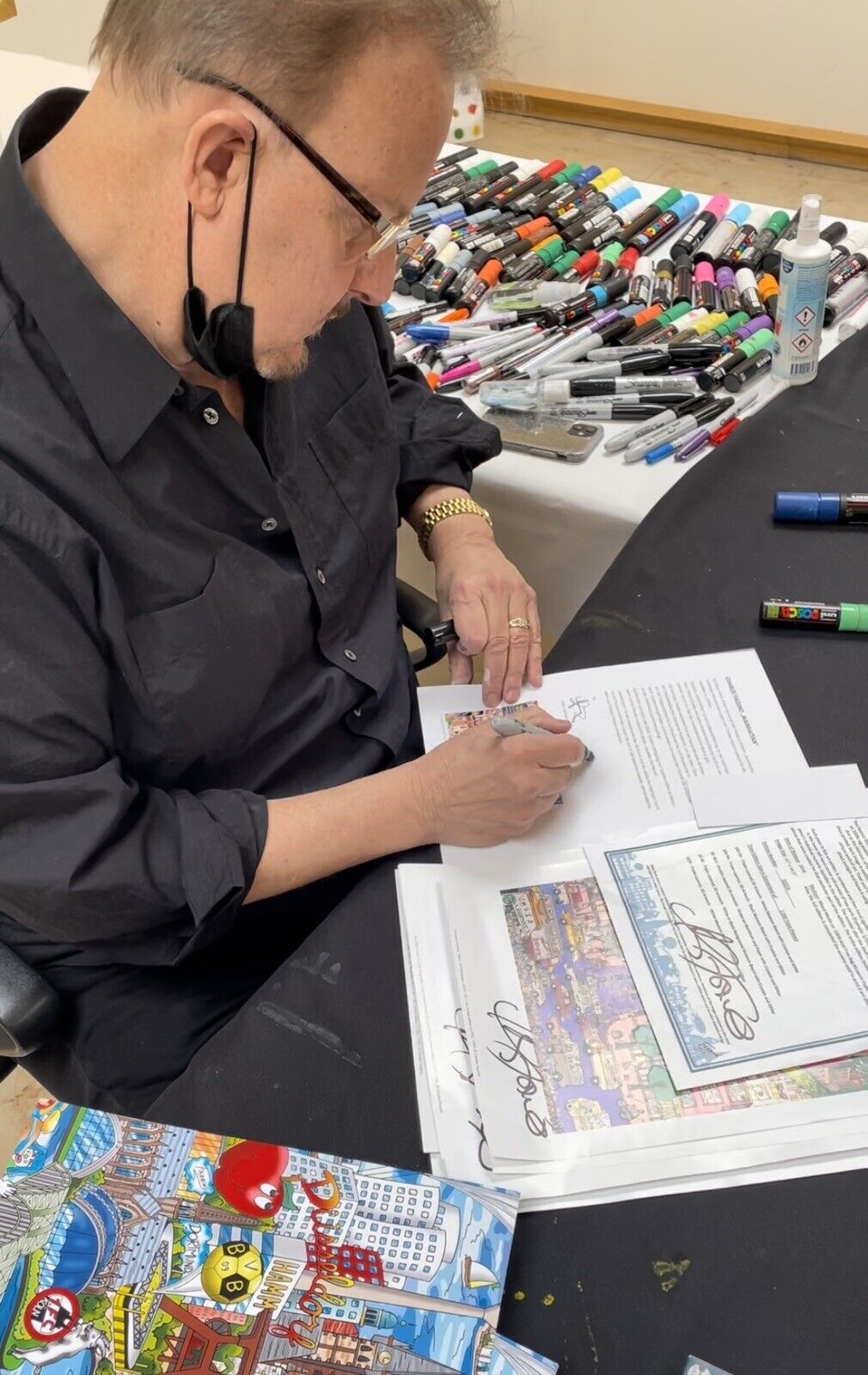 Signed art print 26.5x34.5 cm by Charles Fazzino autograph