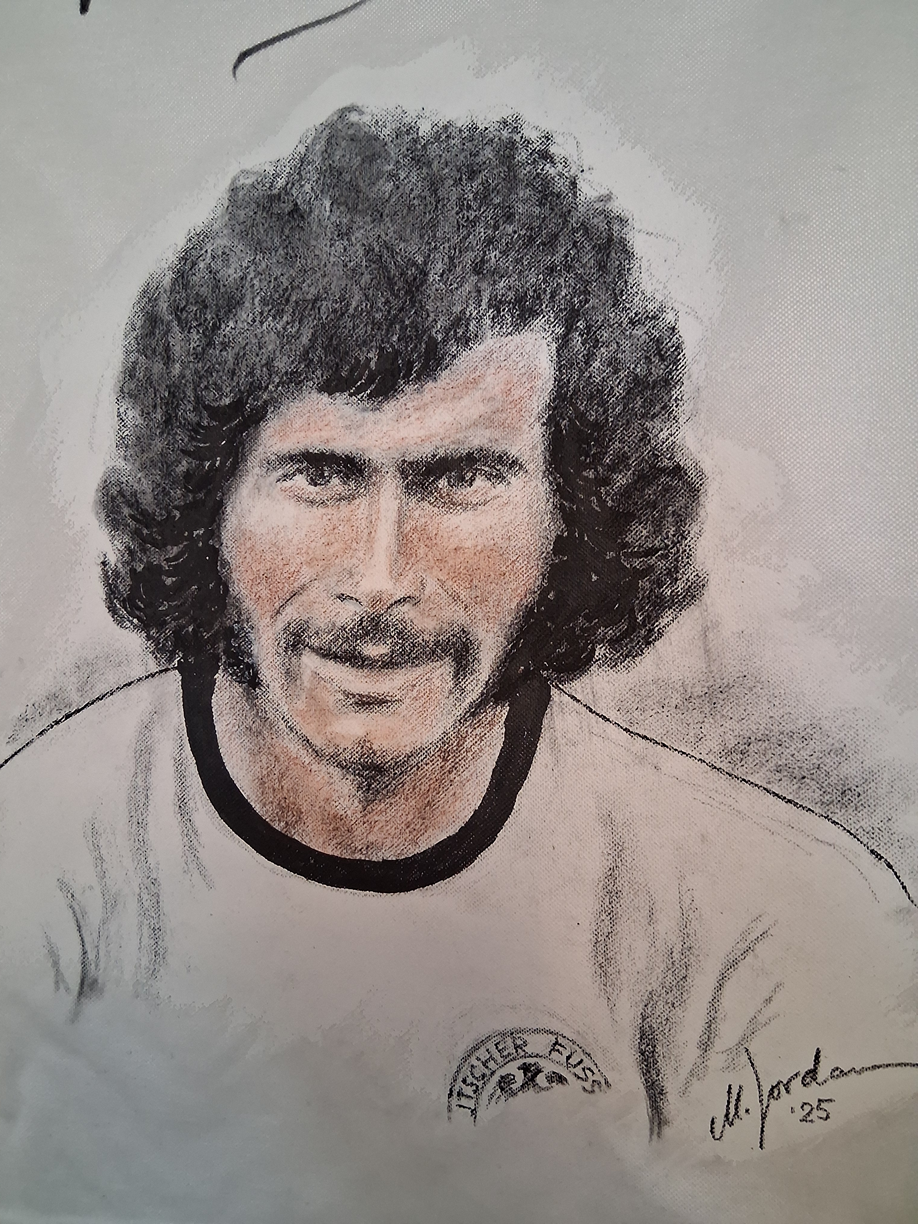 DFB jersey portrait Paul Breitner hand painted and signed s