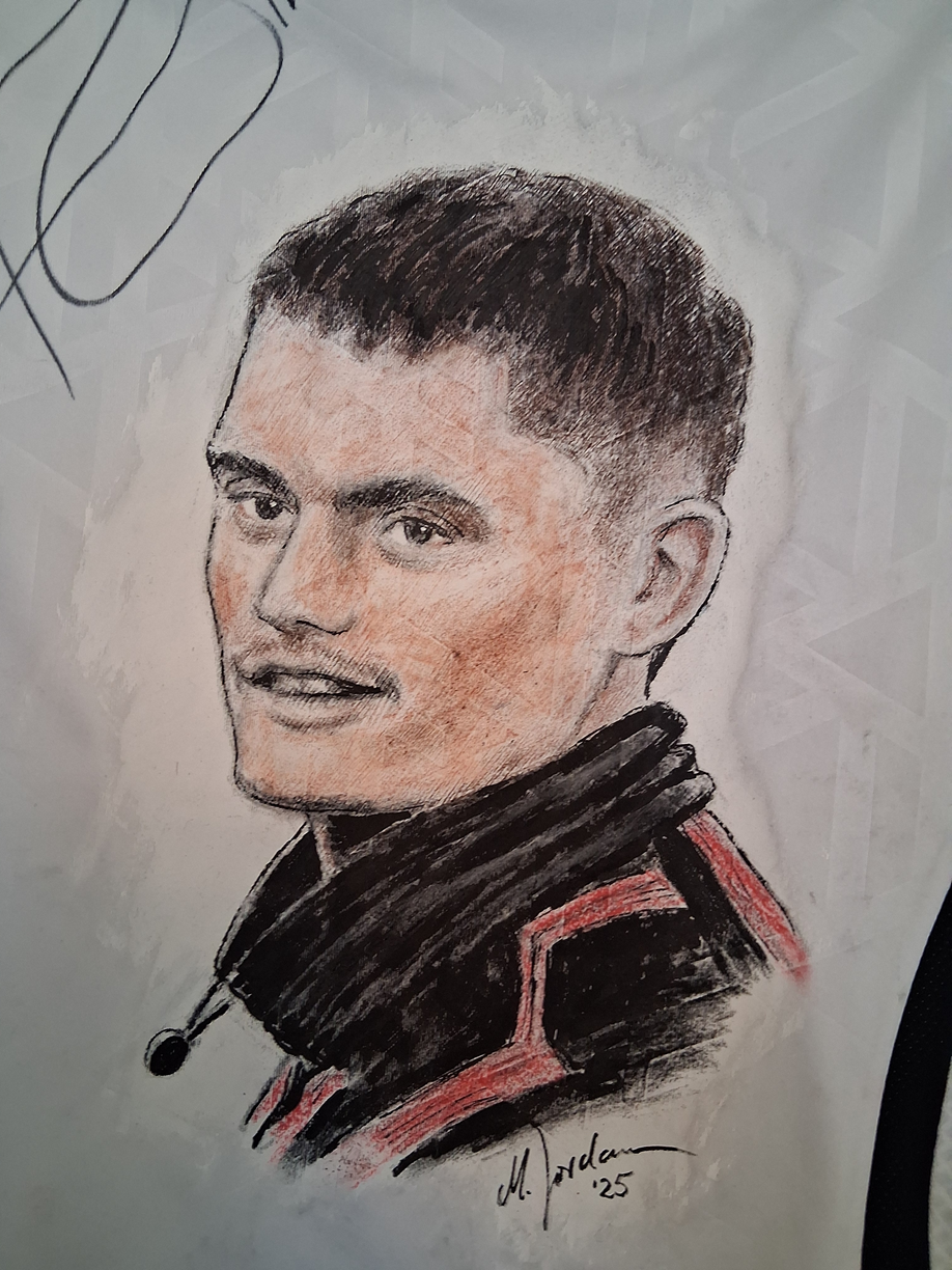 DFB jersey portrait Florian Wirtz hand painted and signed adidas XS