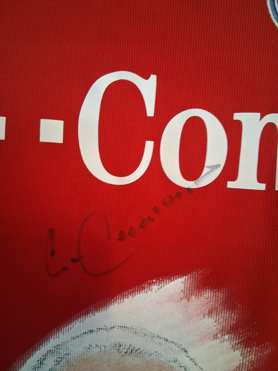 Bayern Munich jersey portrait Franz Beckenbauer hand painted and signed in 2xl