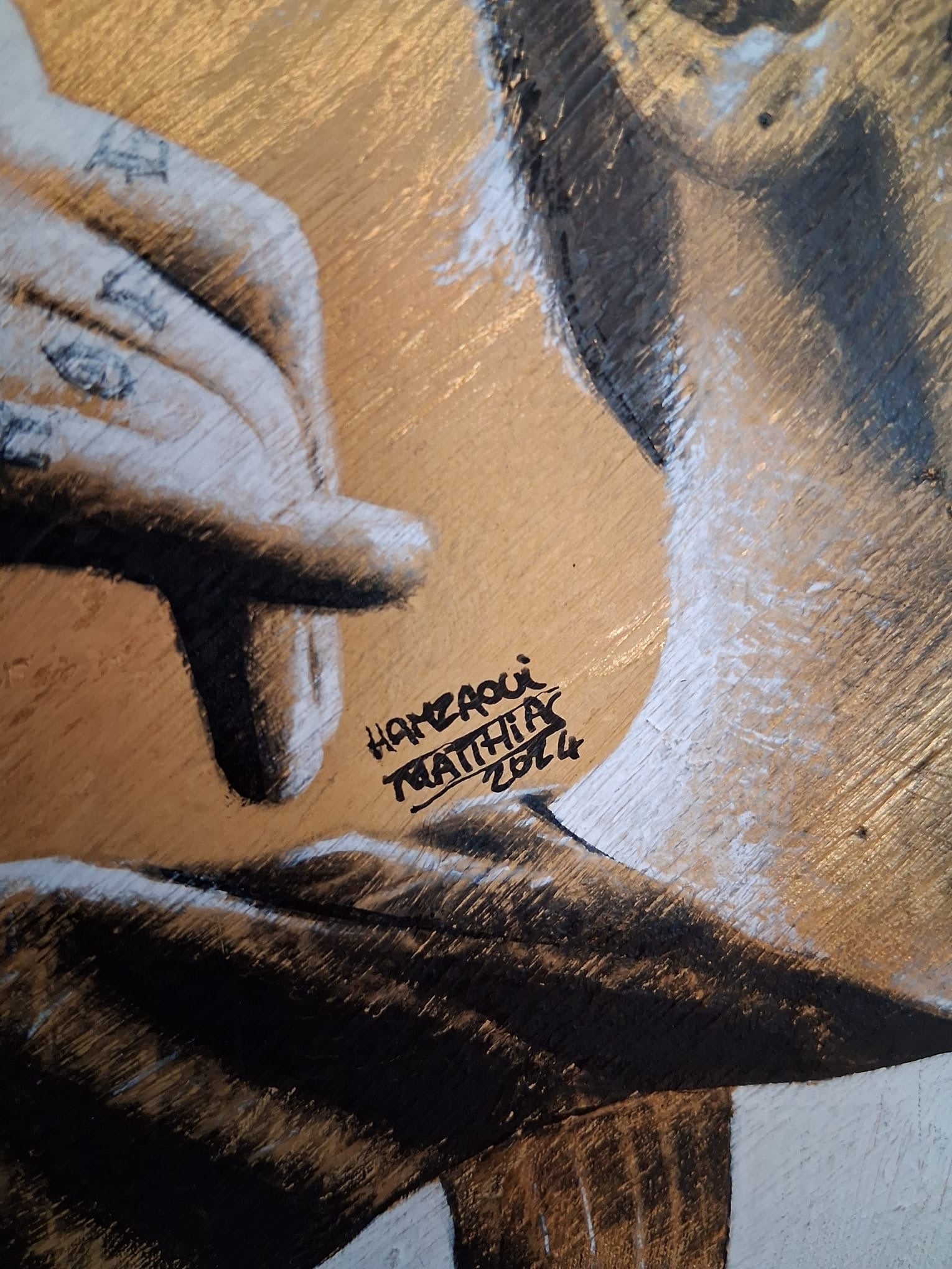 Atletico Madrid Trikot Portrait Antoine Griezmann handgemalt M