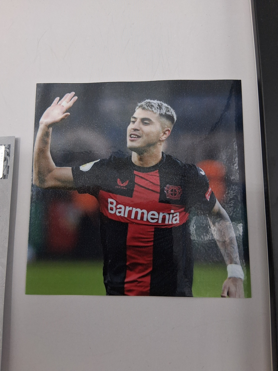 Captain's armband Exequiel Palacios signed in frame, autograph Bayer 04 Leverkusen