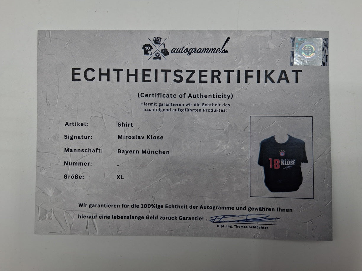 Bayern München Shirt Miroslav Klose signiert Autogramme Adidas COA Neu XL