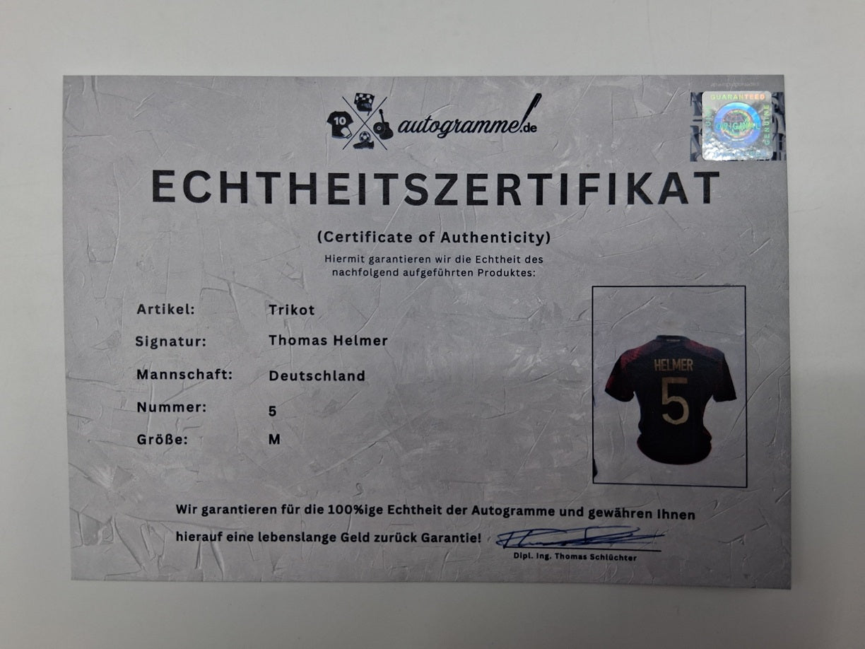 DFB jersey Thomas Helmer signed Germany DFB Autogram Adidas M