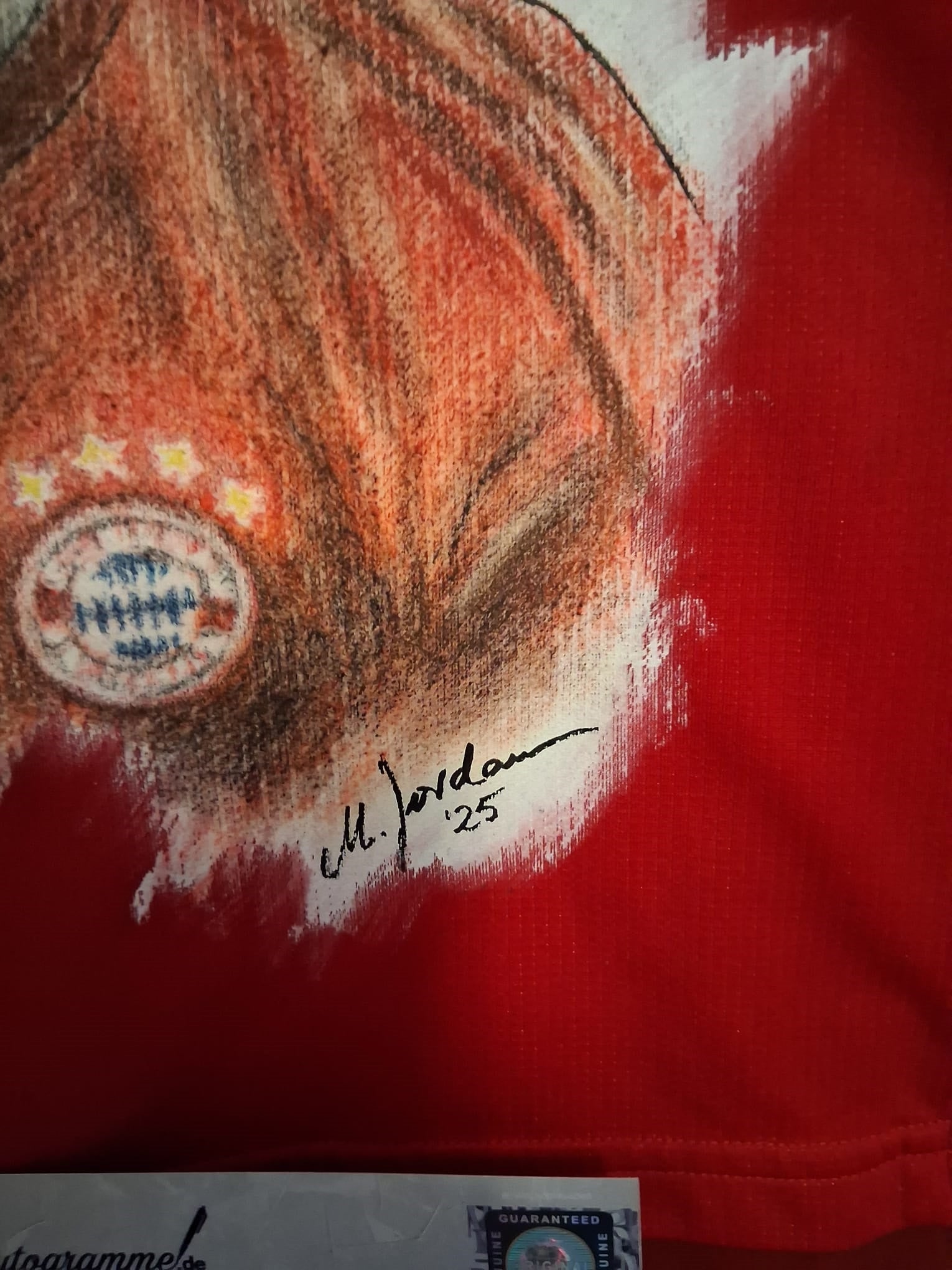 Bayern München Trikot Portrait Xabi Alonso handgemalt und signiert 2XL