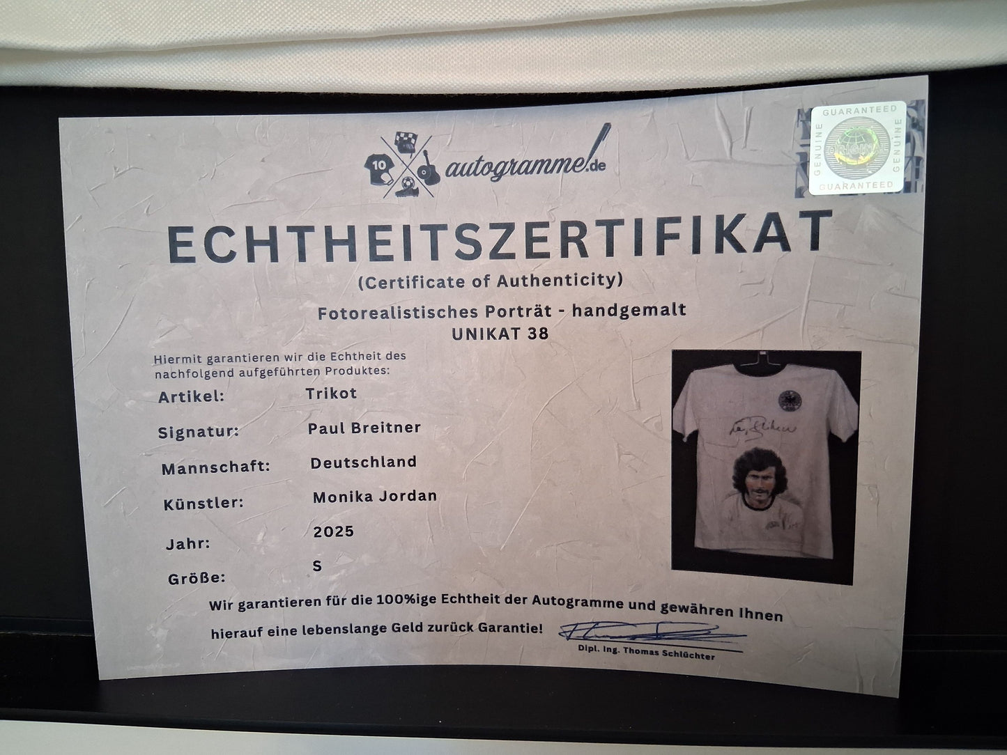 DFB jersey portrait Paul Breitner hand painted and signed s