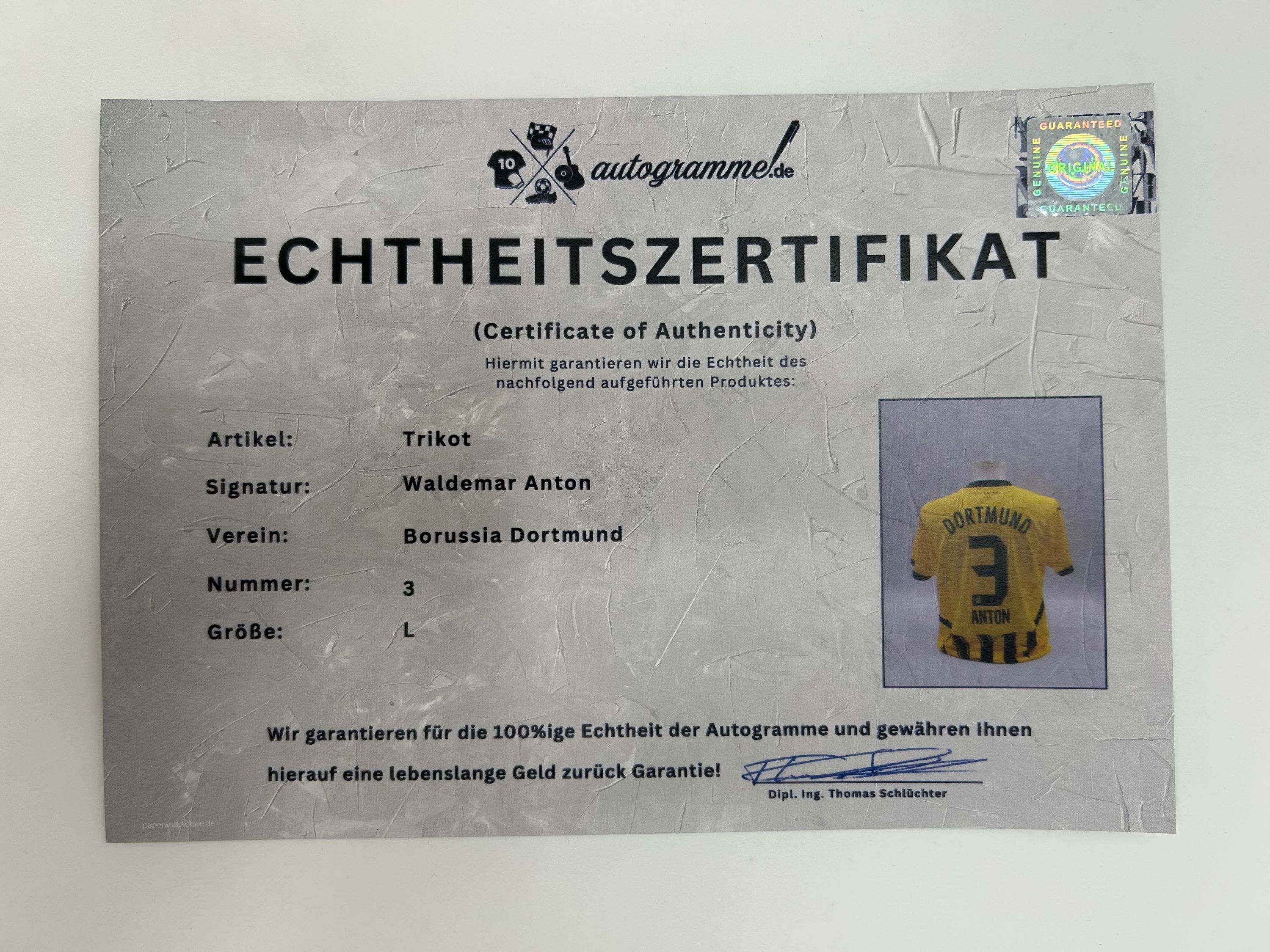 Borussia Dortmund Trikot Waldemar Anton signiert BVB Autogramm Puma L
