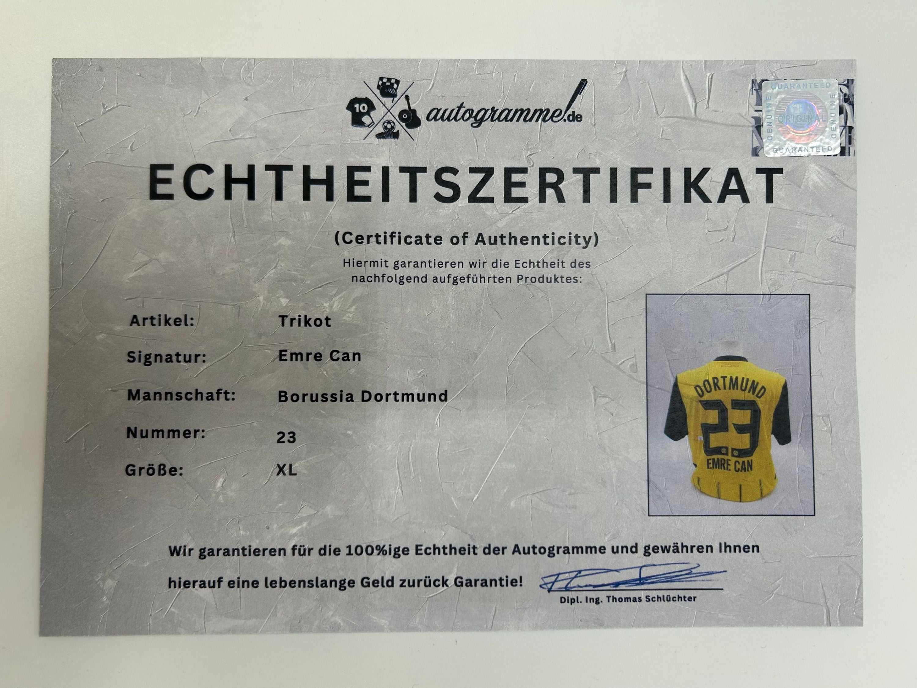 Borussia Dortmund Trikot signiert Emre Can Autogramm BVB Puma XL