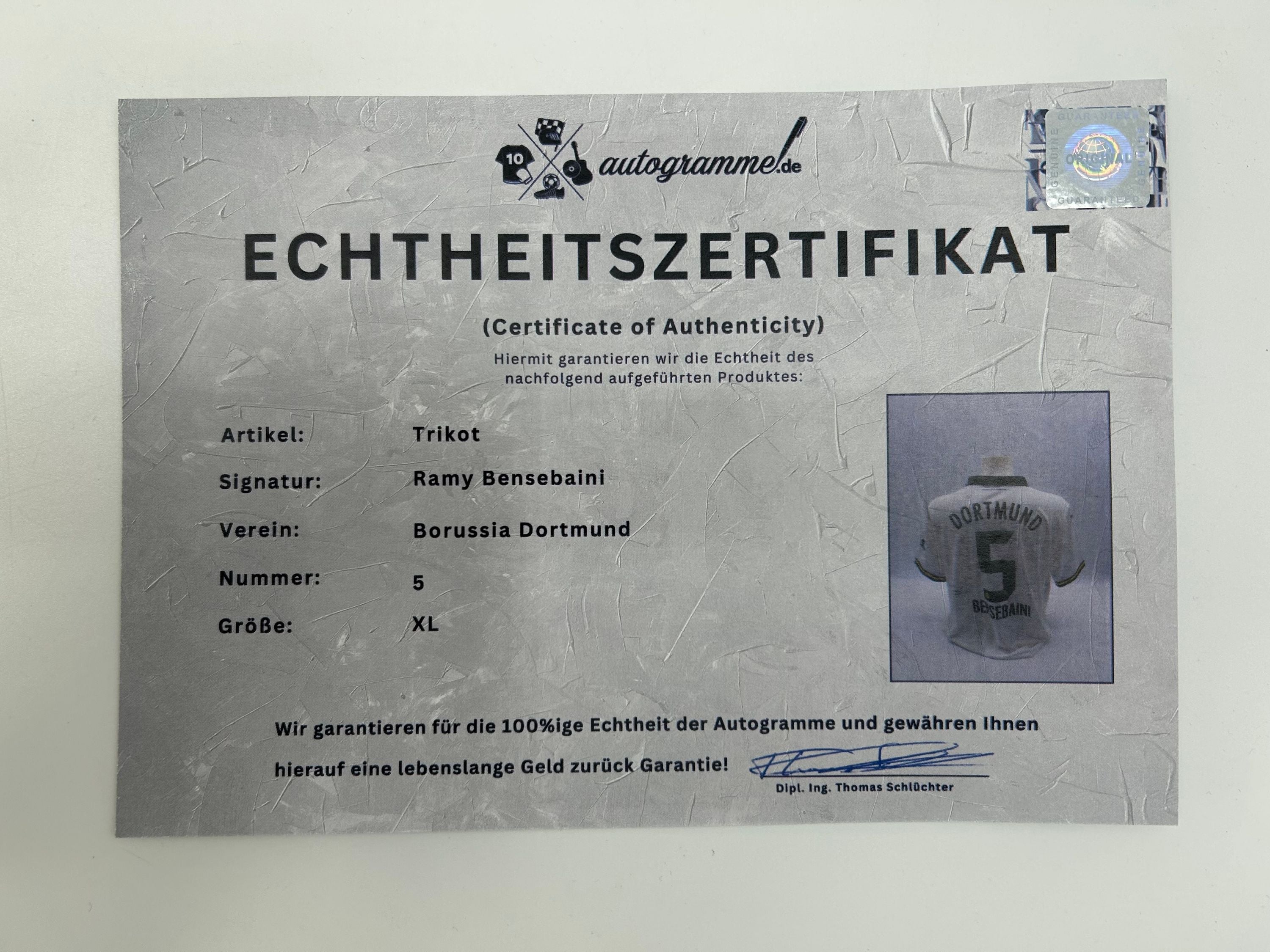 Borussia Dortmund Trikot Ramy Bensebaini signiert Autogramm BVB Puma XL