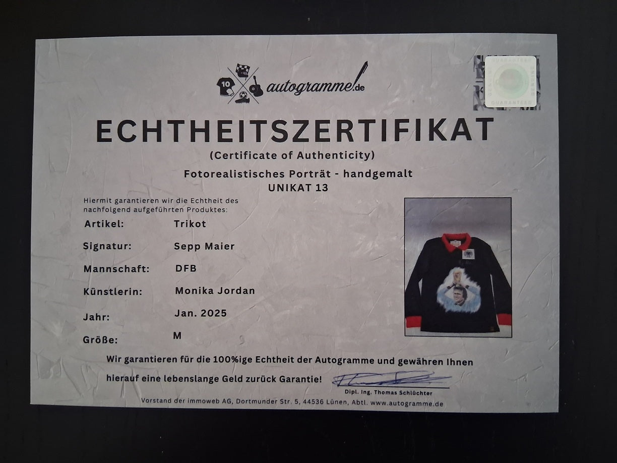 DFB Trikot Portrait Sepp Maier handgemalt und signiert M