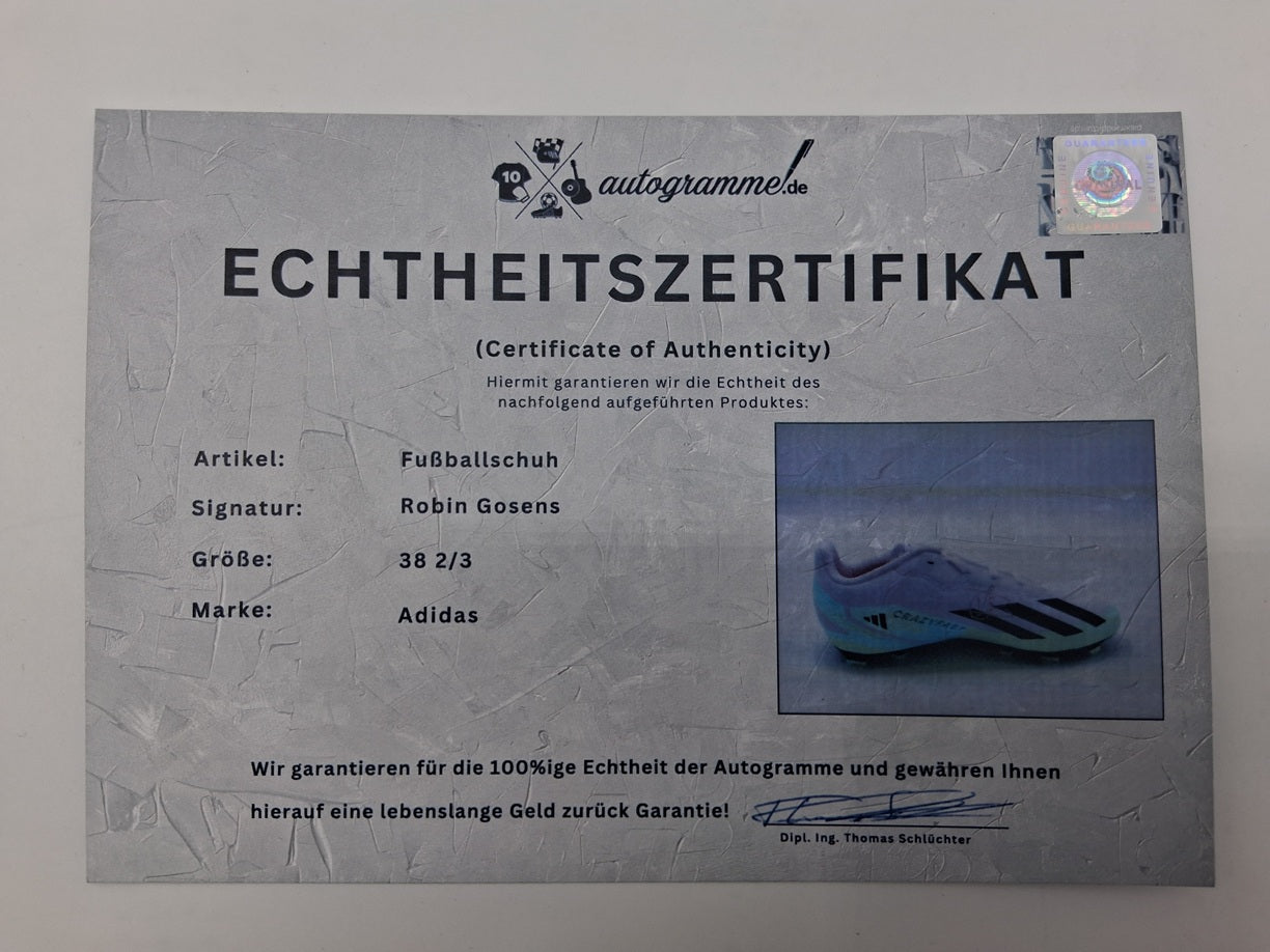 Fußballschuh Robin Gosens signiert Autogramm Bundesliga Adidas 38 2/3